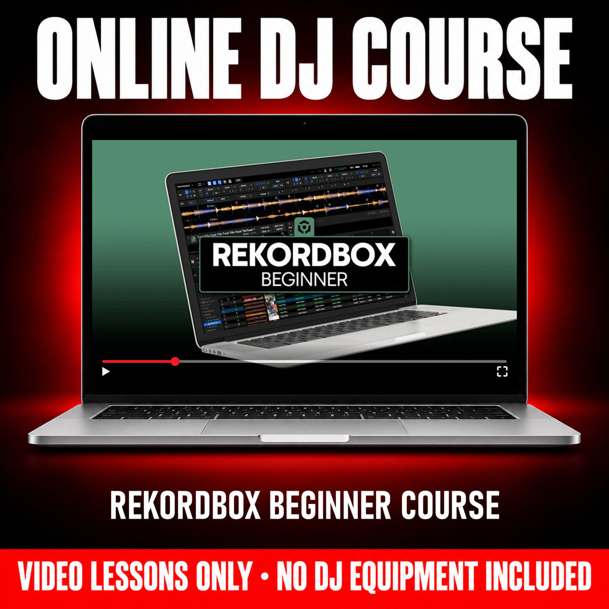Rekordbox Beginner Course, online DJ video course by Crossfader shown on a laptop, video lessons only, no DJ equipment included - Hollywood DJ