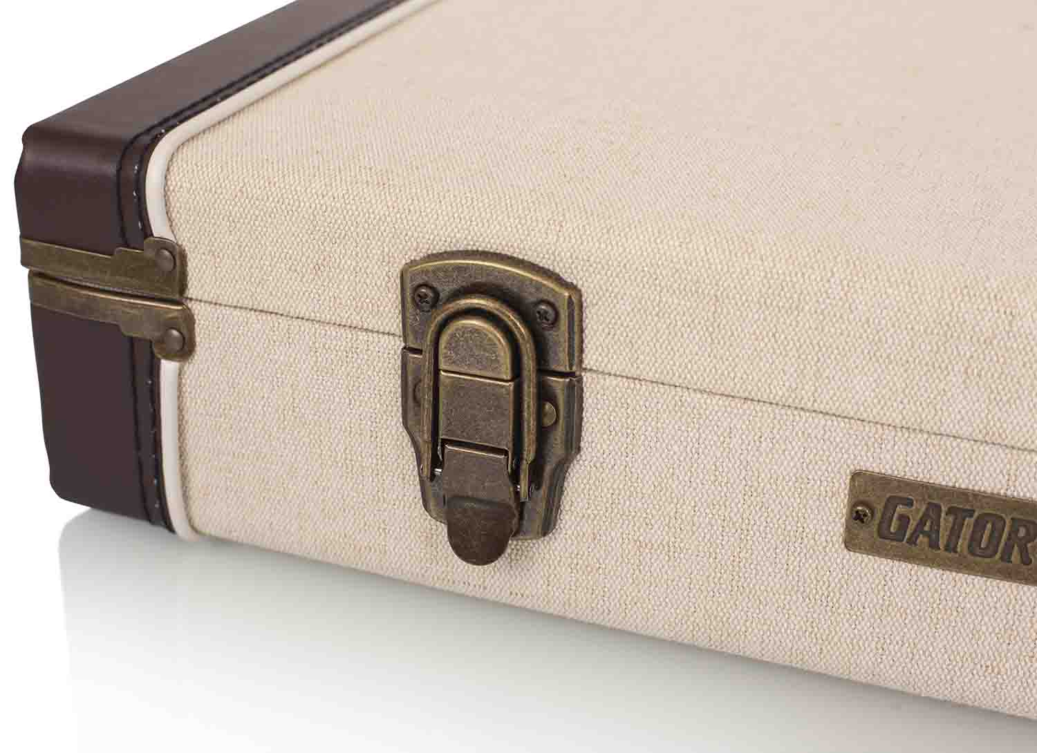 Gator Cases GW-JM ELEC Deluxe Wood Case for Standard Electric Guitars - Journeyman Burlap Exterior - Hollywood DJ
