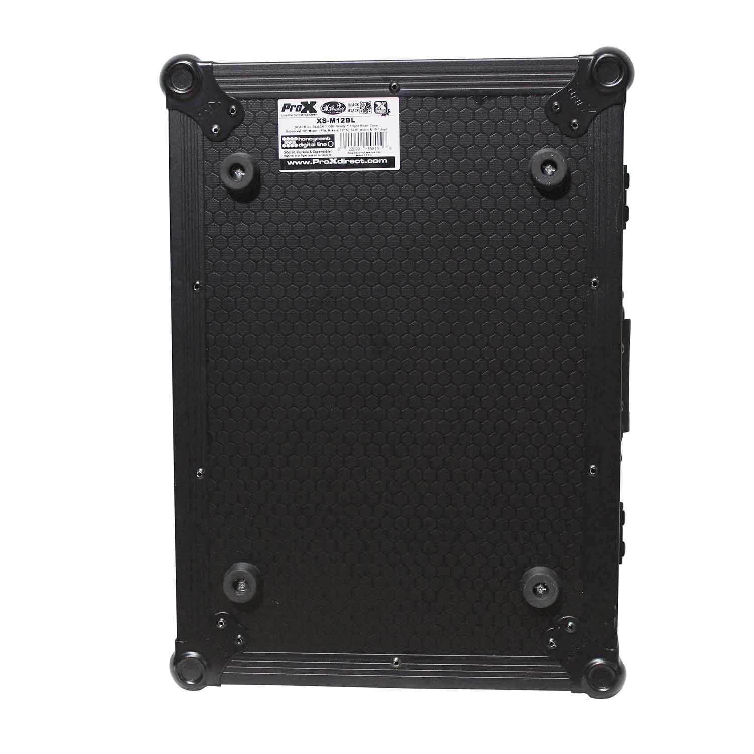 ProX XS-M12BL, Universal DJ Flight Case for 12" Large Format DJ Mixers - Black by ProX Cases