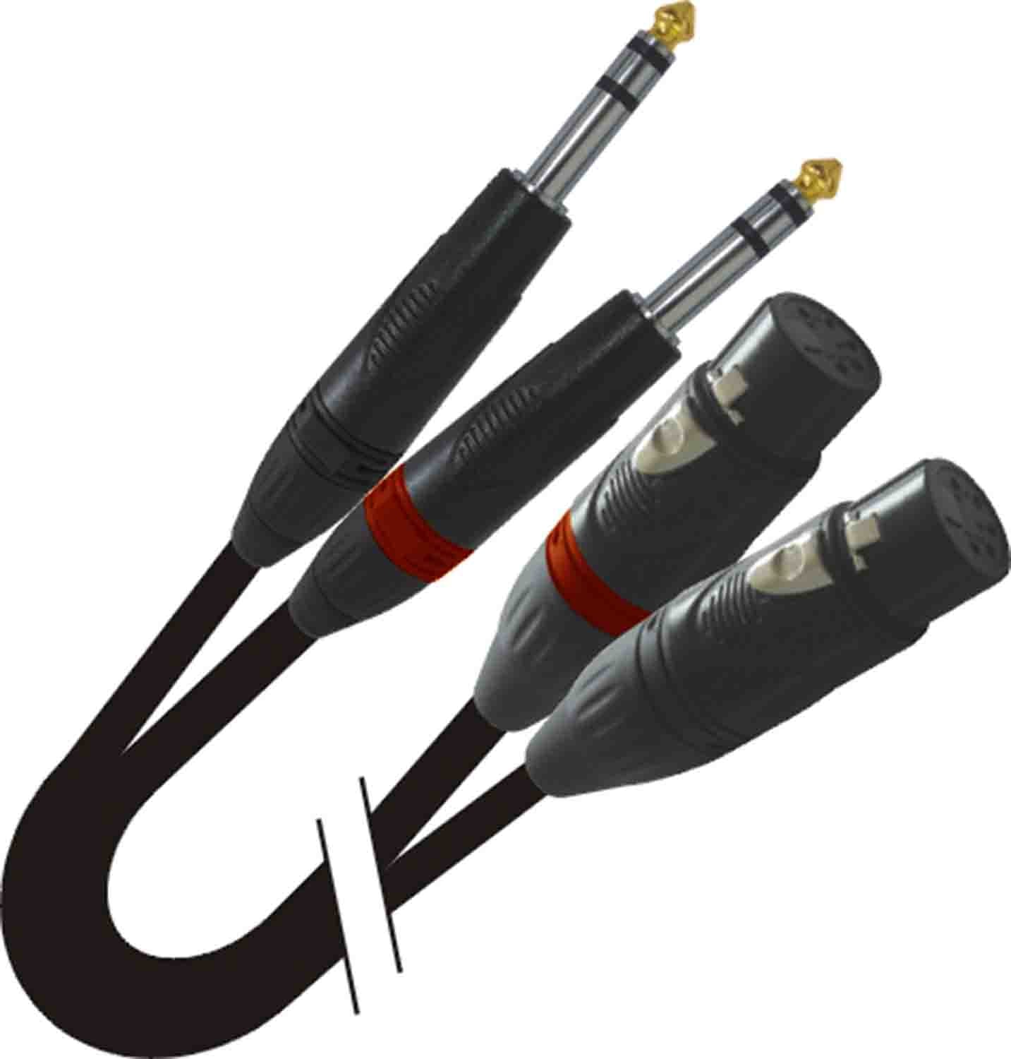 Prox XC-DSXF05 Balanced Dual 1/4" TRS-M to Dual XLR3-F High Performance Audio Cable - 5 Feet - Hollywood DJ
