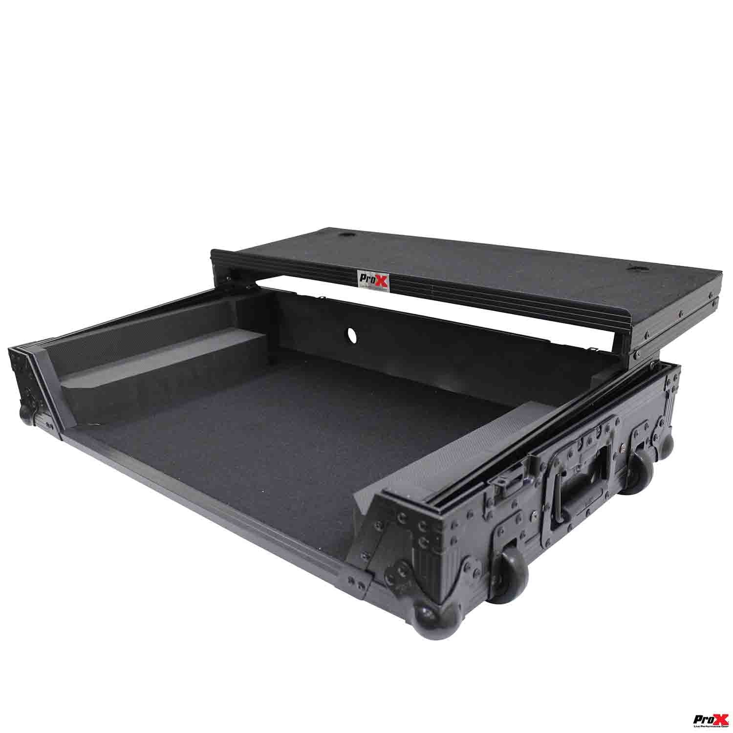 ProX XS-XDJXZ WLTBL, Flight Case for Pioneer XDJ-XZ DJ System With Laptop Shelf and Wheels - Black - Hollywood DJ