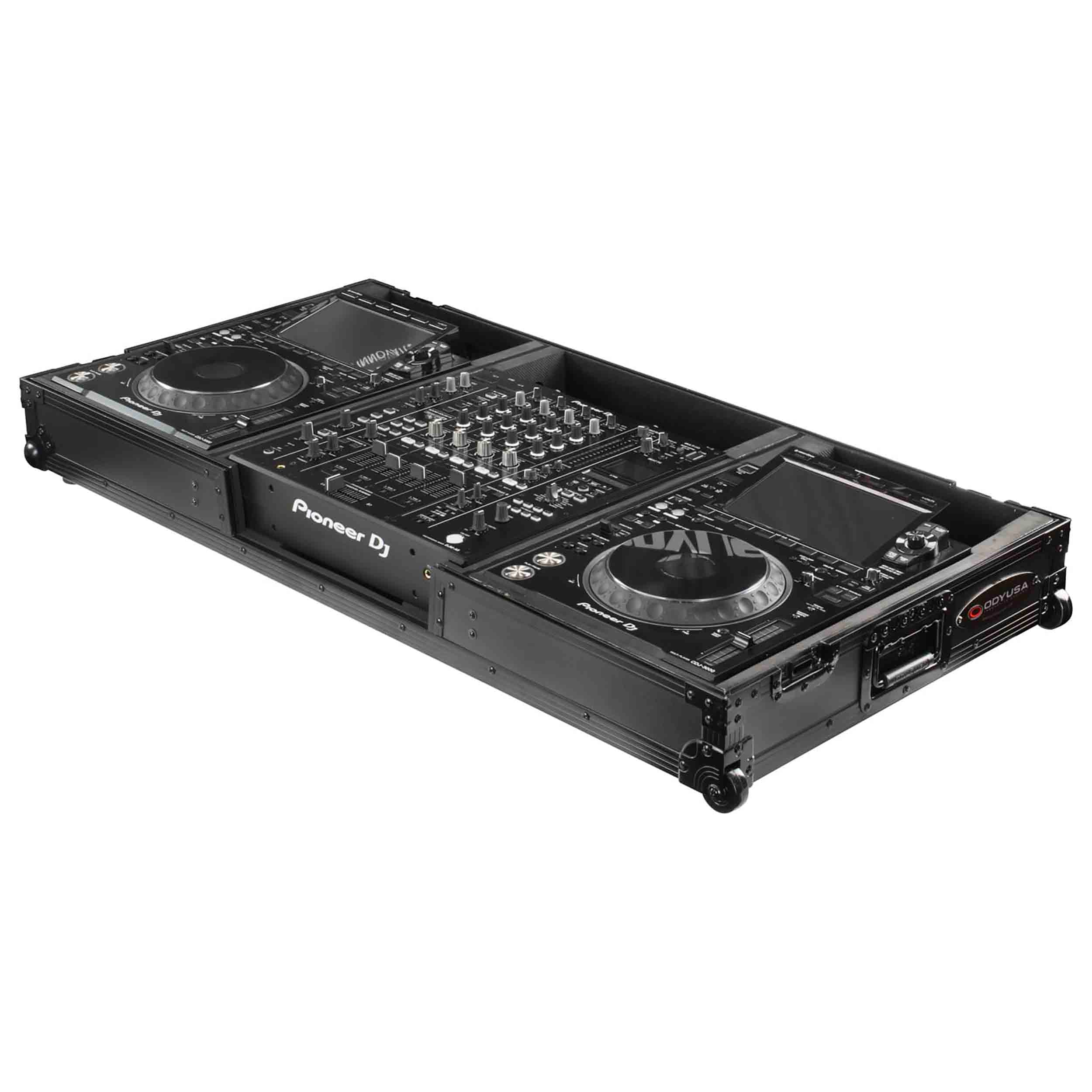 Odyssey FZDJMA9CDJWBL DJ Coffin Flight Case with Wheels for DJM-A9 and CDJ-3000 or Similar Size Gear - Black Label - Hollywood DJ