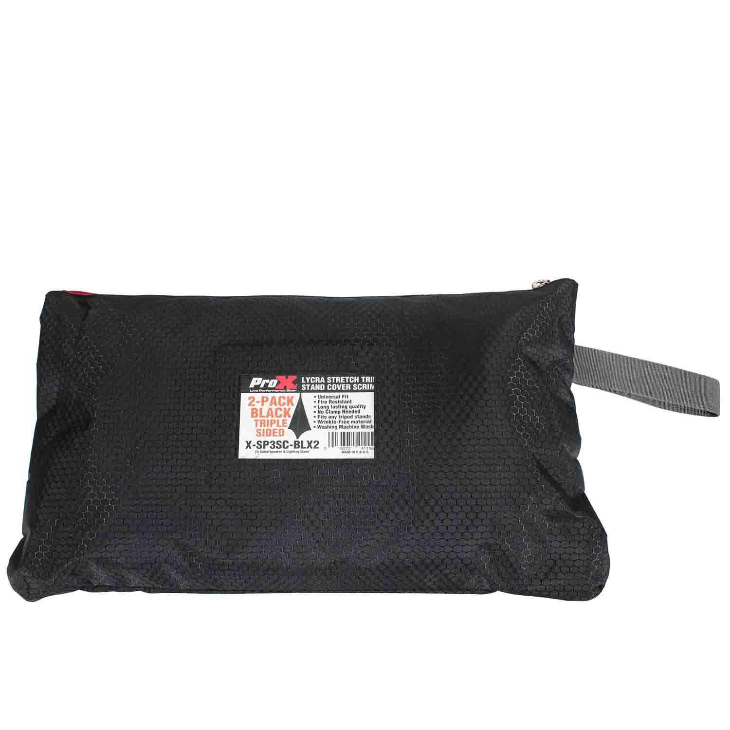 REPLACEMENT SCRIMS ProX X-SP3SC-X2 Two Pack of Three Side Speaker Stand Cover Scrim - Hollywood DJ