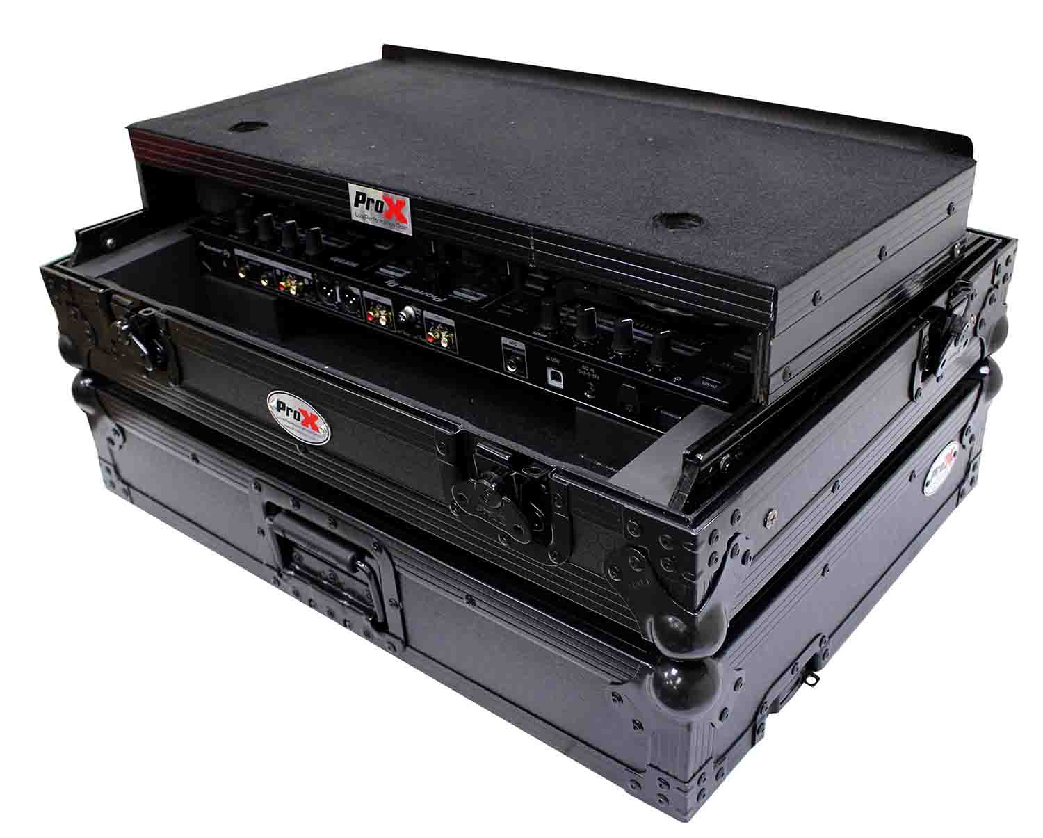 ProX XS-DDJSR2LTBL LED Flight-Road Case for Pioneer DDJ-SR2 Digital Controller with Laptop Shelf & LED Kit - Hollywood DJ