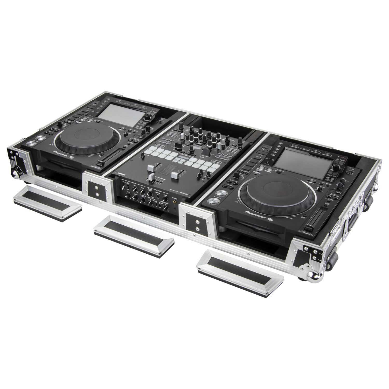Odyssey FZ10CDJWXD Extra Deep 10″ Format DJ Mixer and Two Large Format Media Players Coffin Flight Case - Hollywood DJ