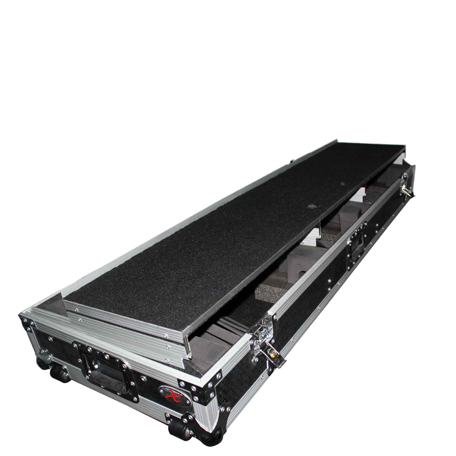 ProX XS-TMC1012WLTFSTND DJ Flight Case Coffin For 10" or 12" Mixer and 2 1200 style Turntables in Standard Mode - Hollywood DJ