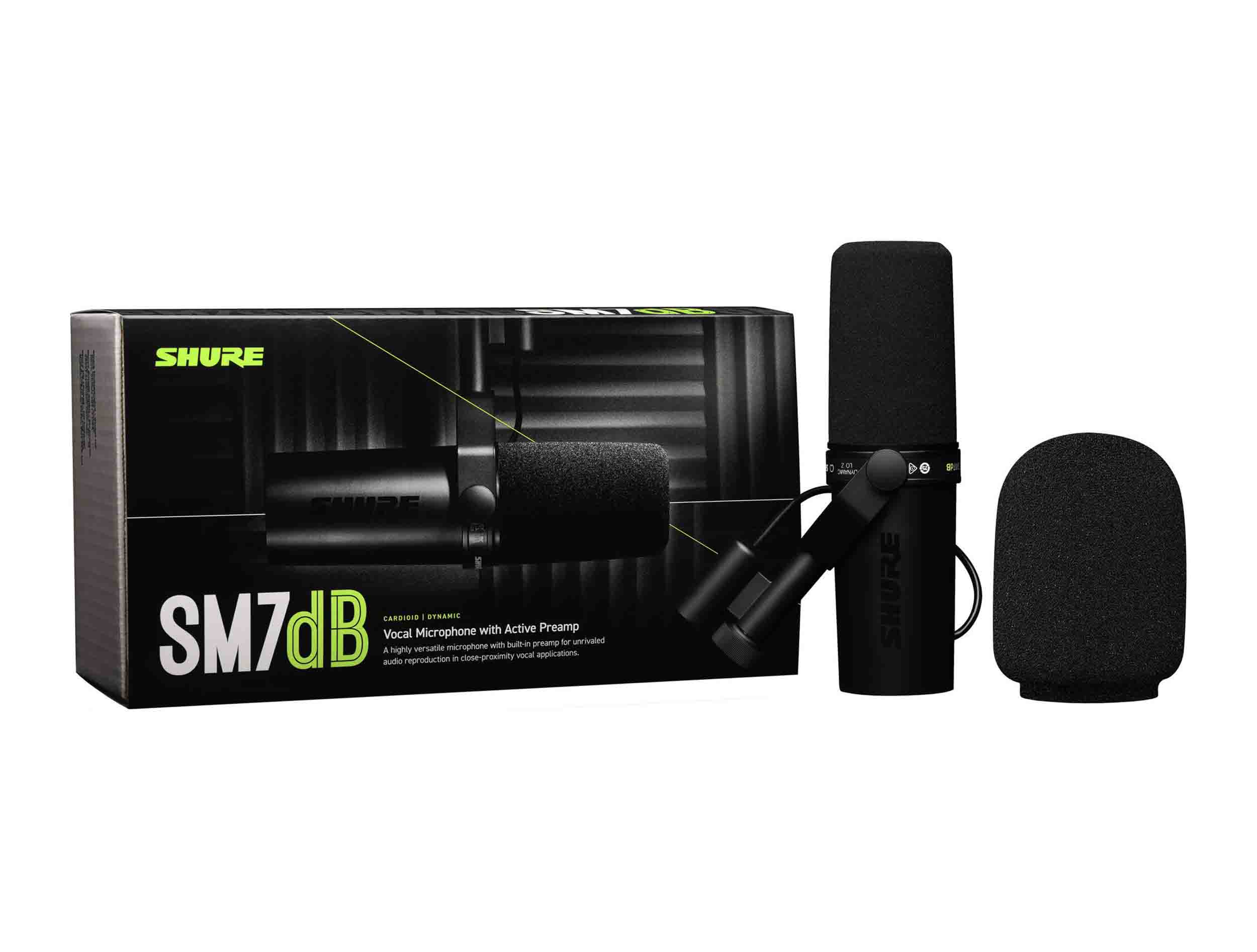 Shure SM7DB Podcast & Vocal Mic with Built in Preamp - Dynamic Cardioid Pattern - Hollywood DJ