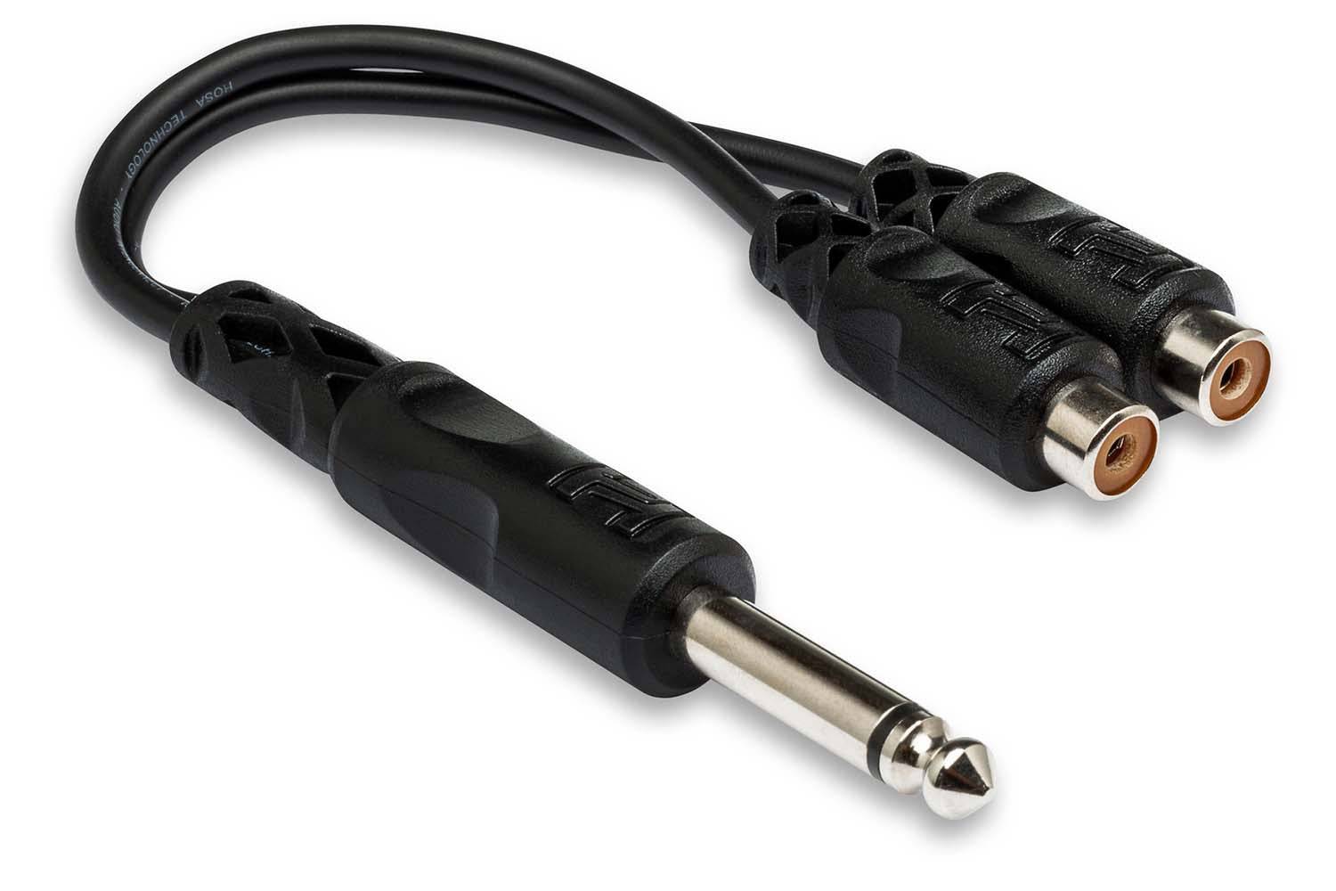 Hosa YPR-103 Y Cable 1/4 in TS to Dual RCAF - Hollywood DJ