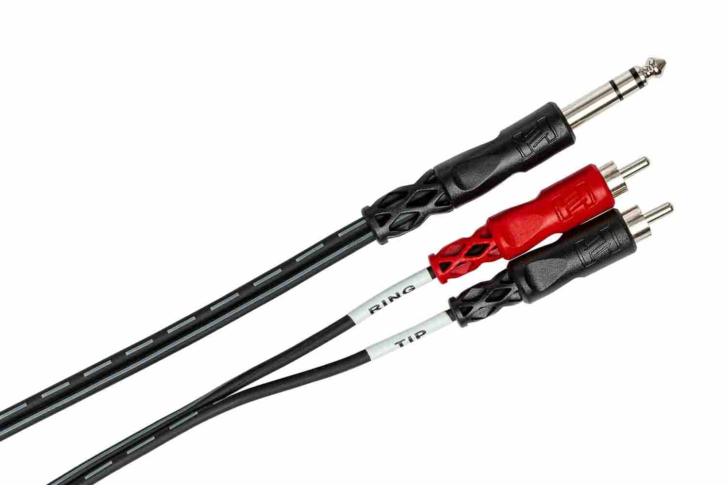 Hosa TRS-202 Insert Cable, 1/4 in TRS to Dual RCA – 6 Feet - Hollywood DJ