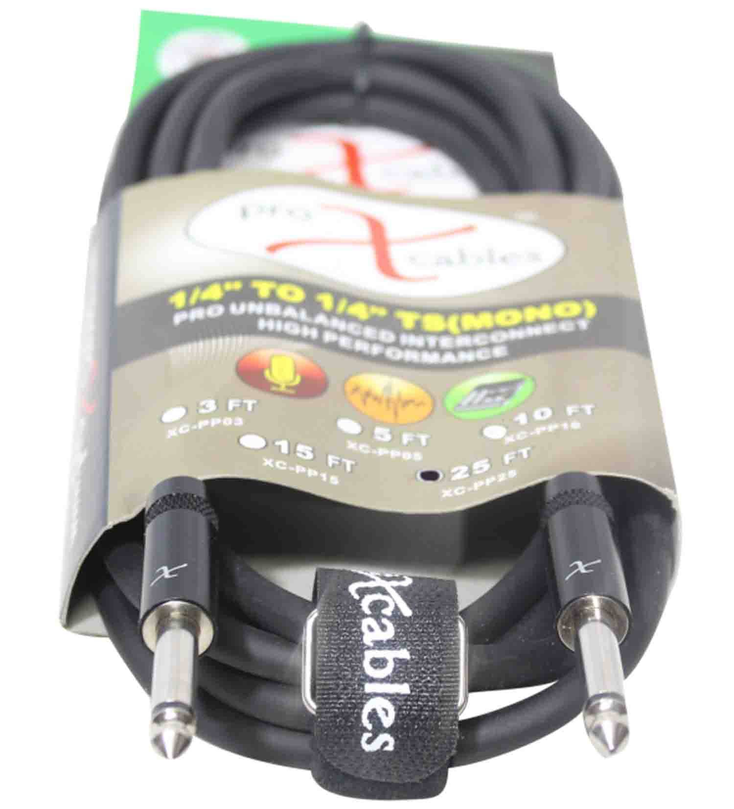 Prox XC-PP25 Unbalanced 1/4" TS-M to 1/4" TS-M High Performance Audio Cable - 25 Feet - Hollywood DJ