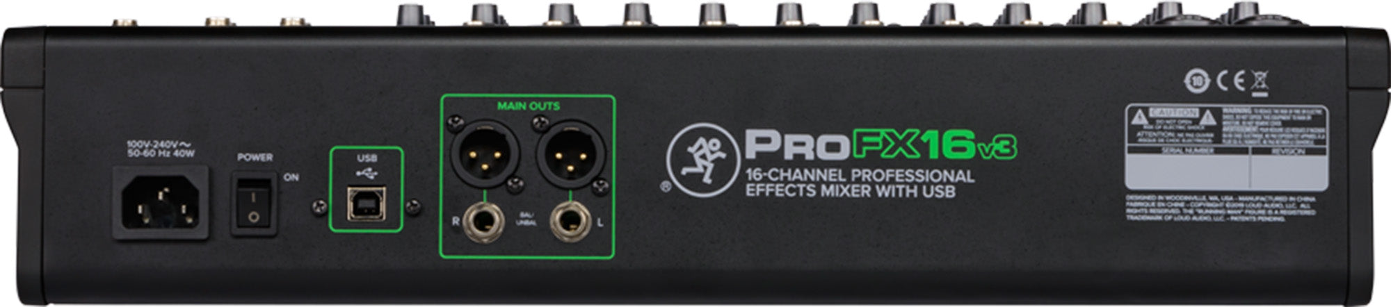 Mackie ProFX16v3 16-Channel Professional Effects Mixer with USB - Hollywood DJ