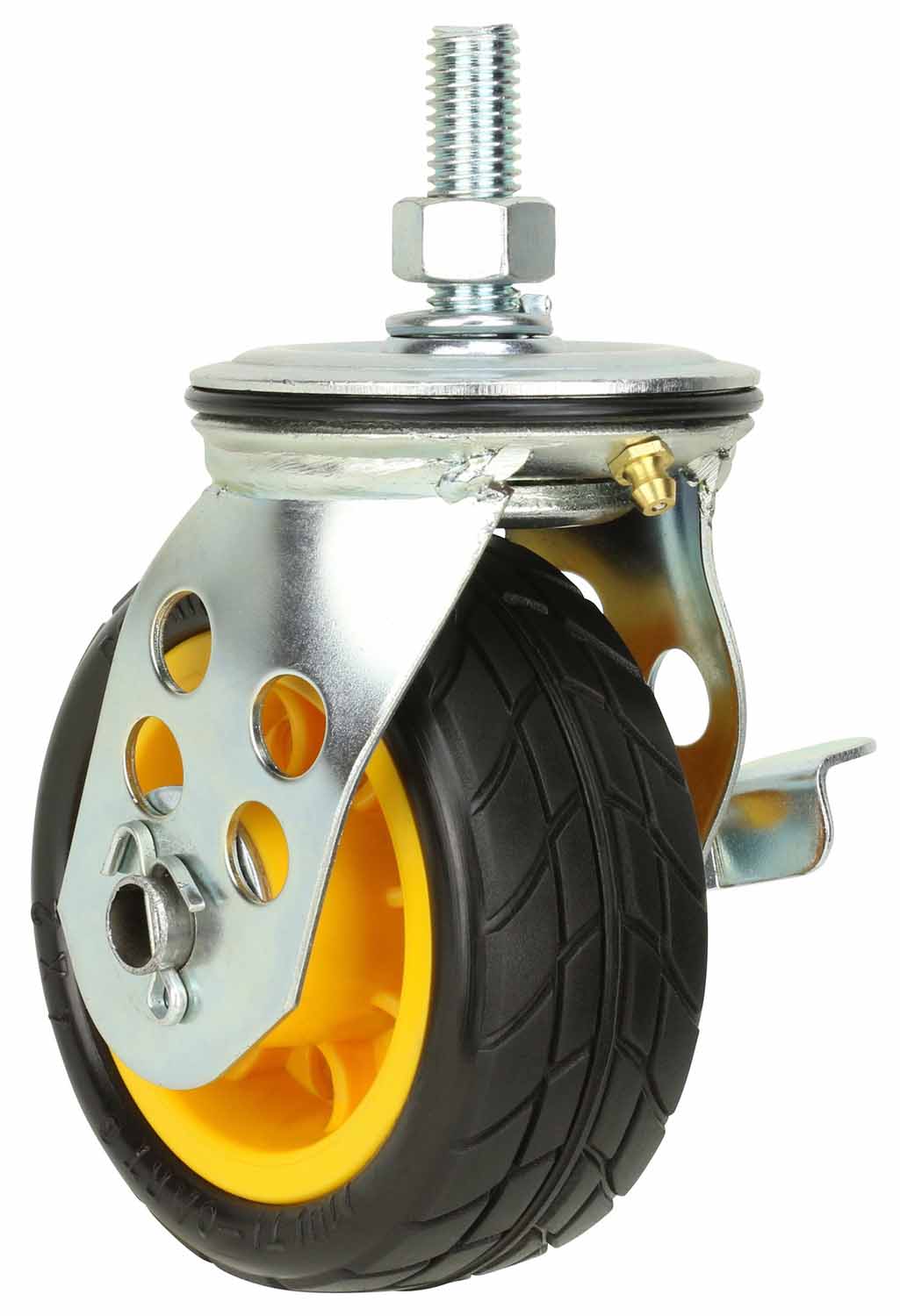 Rock N Rollerr RCSTR4X2 4" x 2" Ground Glder Wide Caster with Brake (upgrade for R2) - 2pk - Hollywood DJ