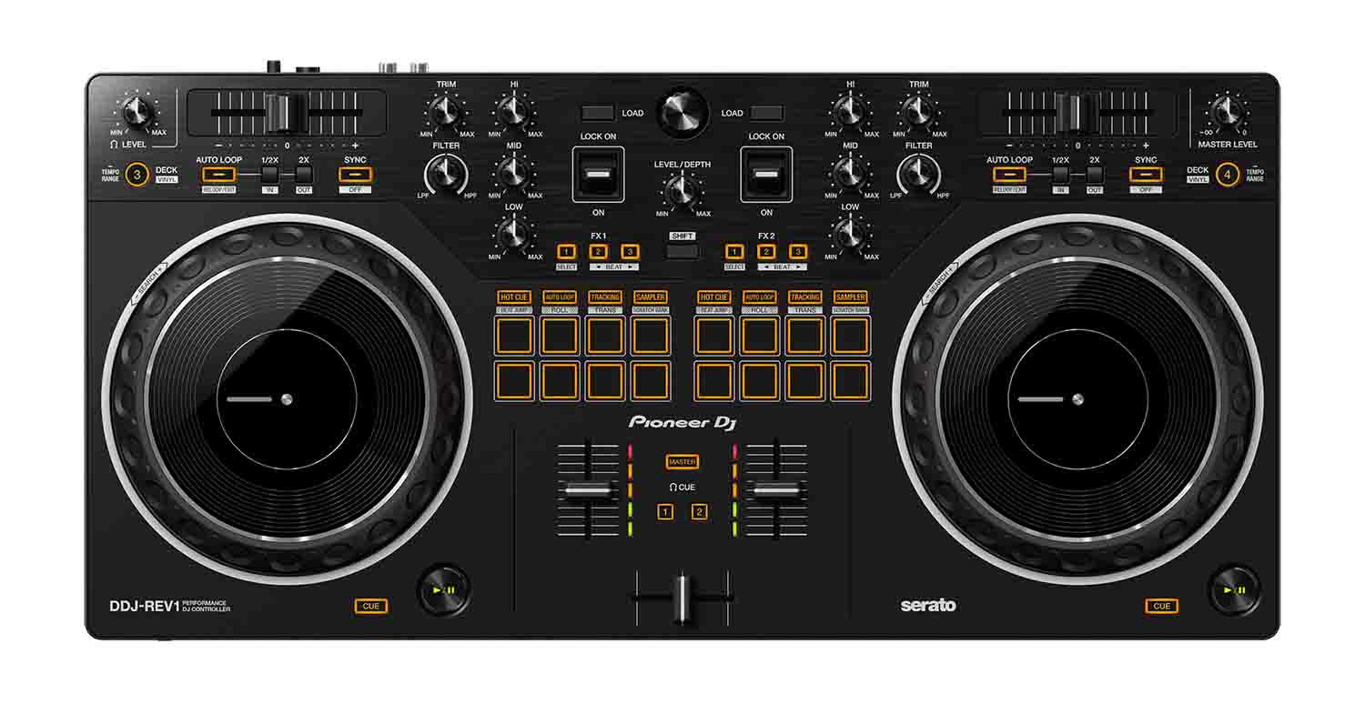 Pioneer Pro DJ Bundle with DDJ-REV1 + DM-40 Set + HDJ-X5 Headphones - Hollywood DJ