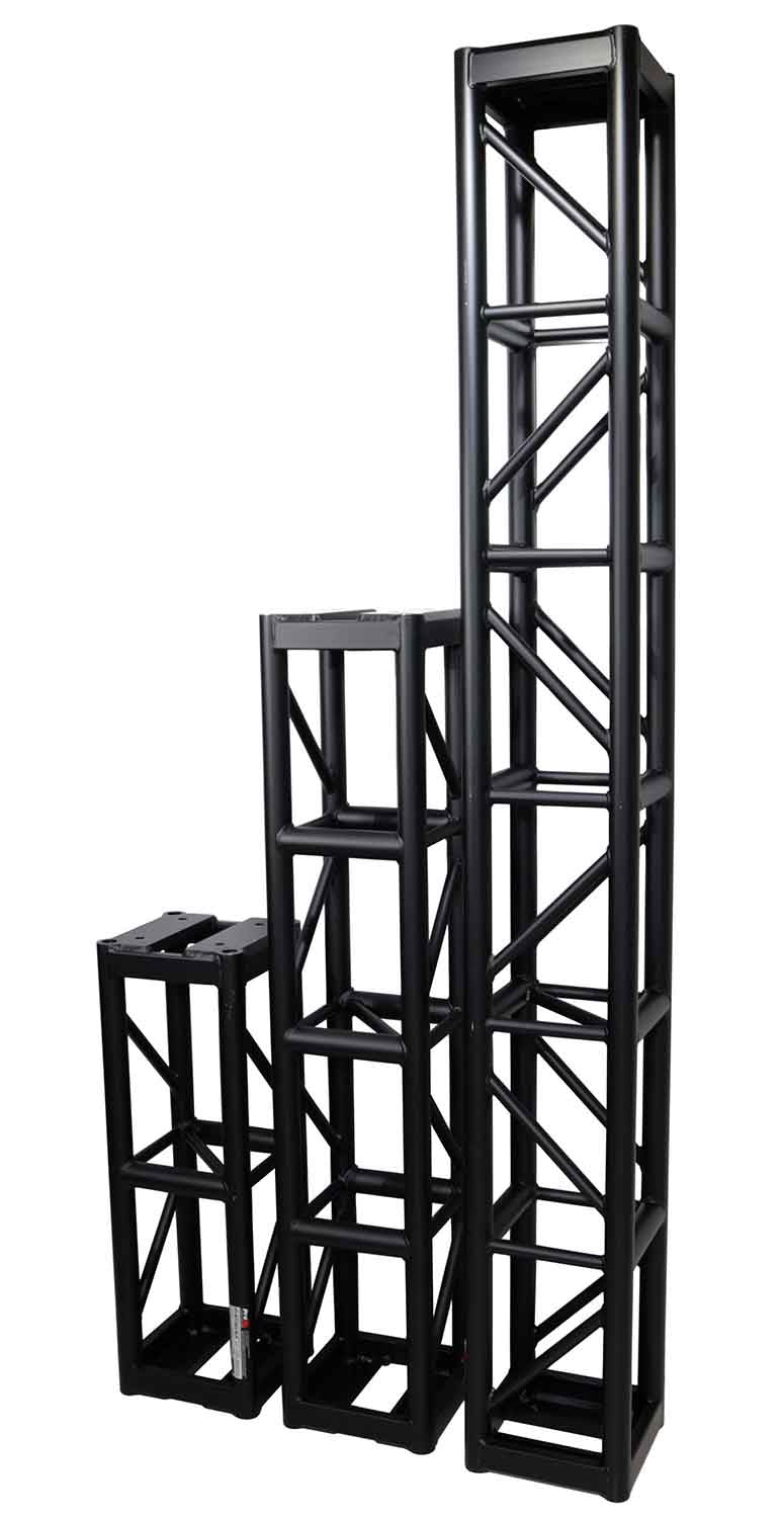 ProX XT-BT1203 BLK, 3mm Wall BoltX Black Bolted 12 Inch Professional Box Truss Segment - 3 Feet - Hollywood DJ