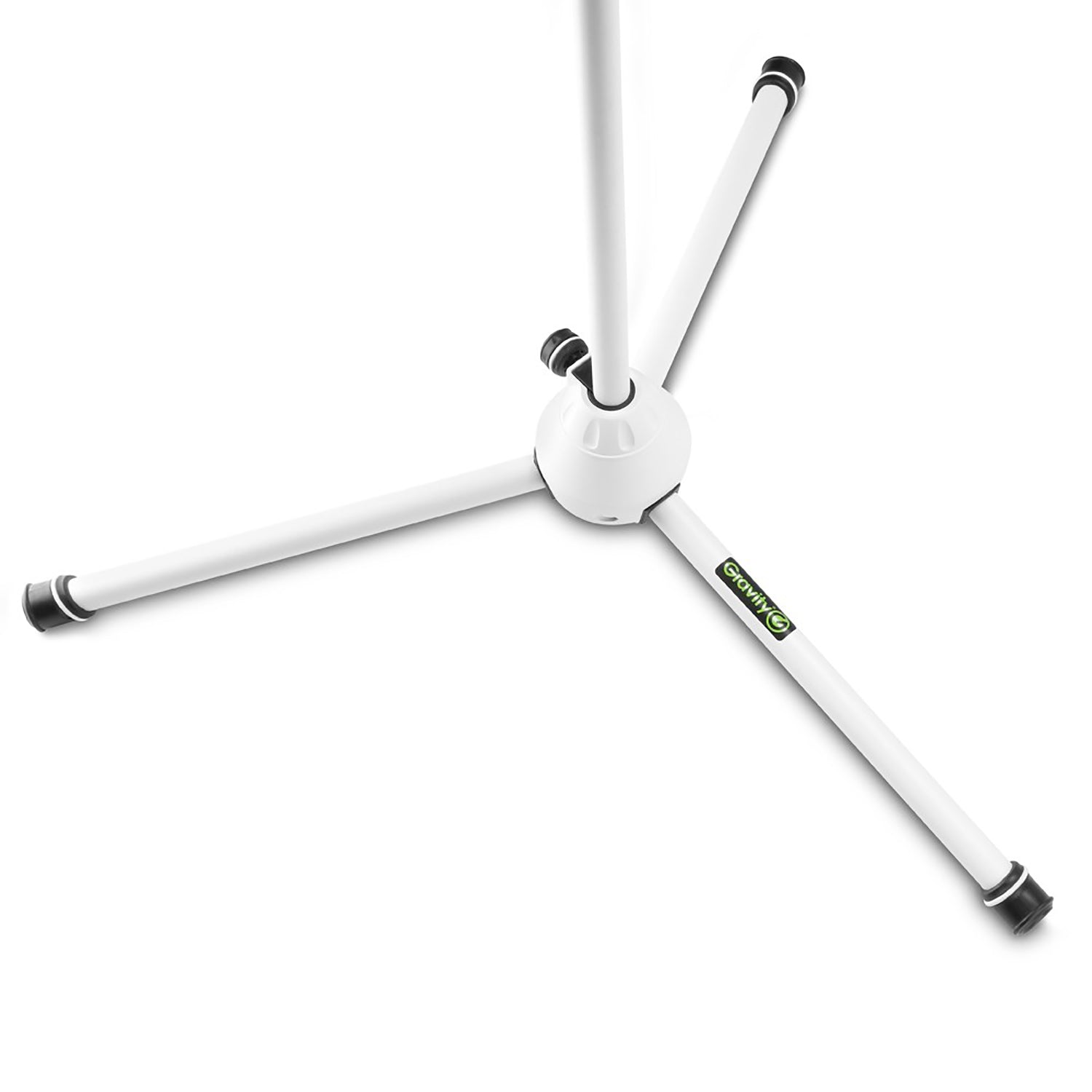 Gravity GMS4322W Microphone Stand With Folding Tripod Base and 2-Point Adjustment Telescoping Boom - White - Hollywood DJ
