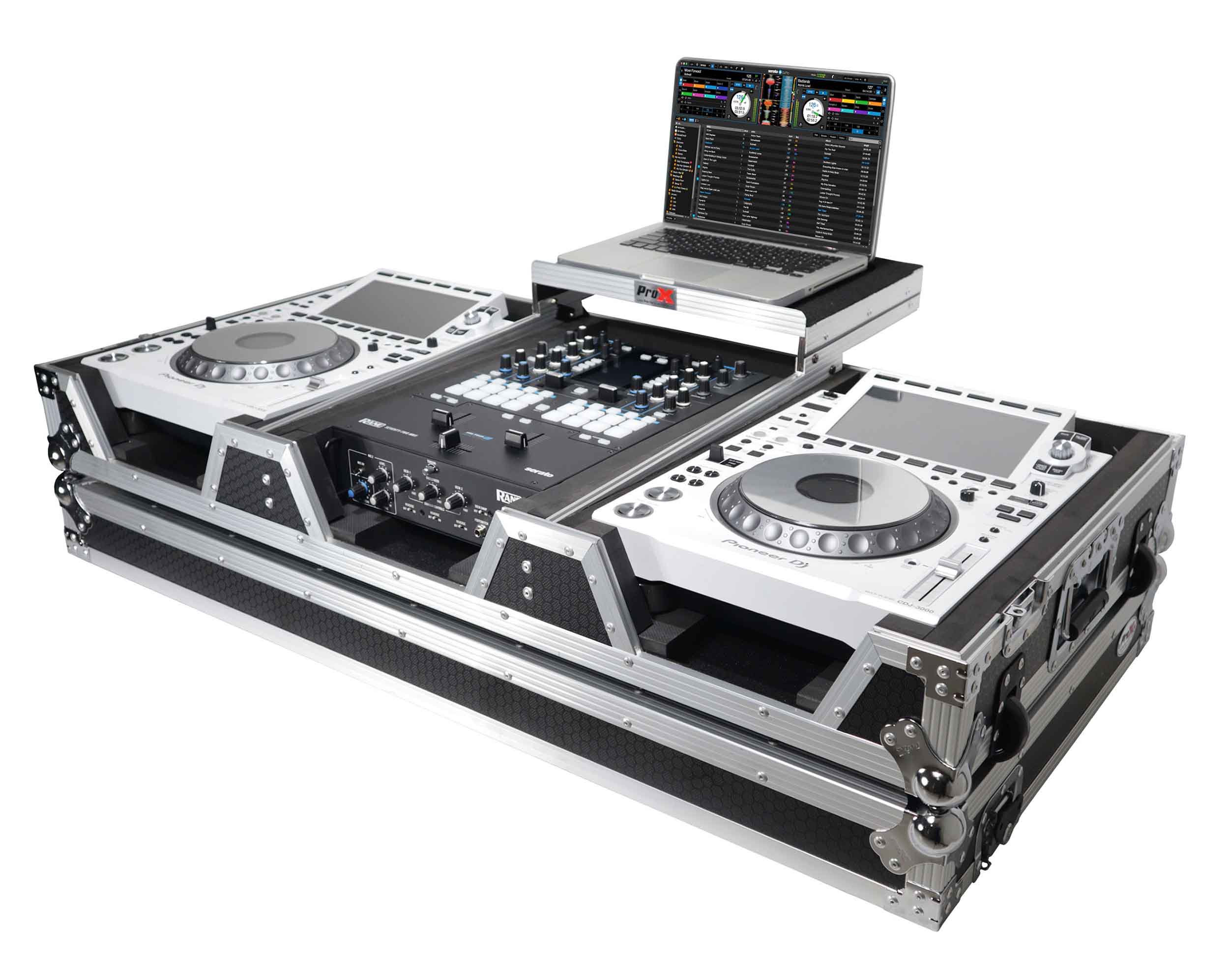 ProX XS-CDM3000WLT DJ Flight Case for Pioneer Mixer DJM-900NXS2 and 2 CDJ-3000 with Wheels and Laptop Shelf ProX Cases