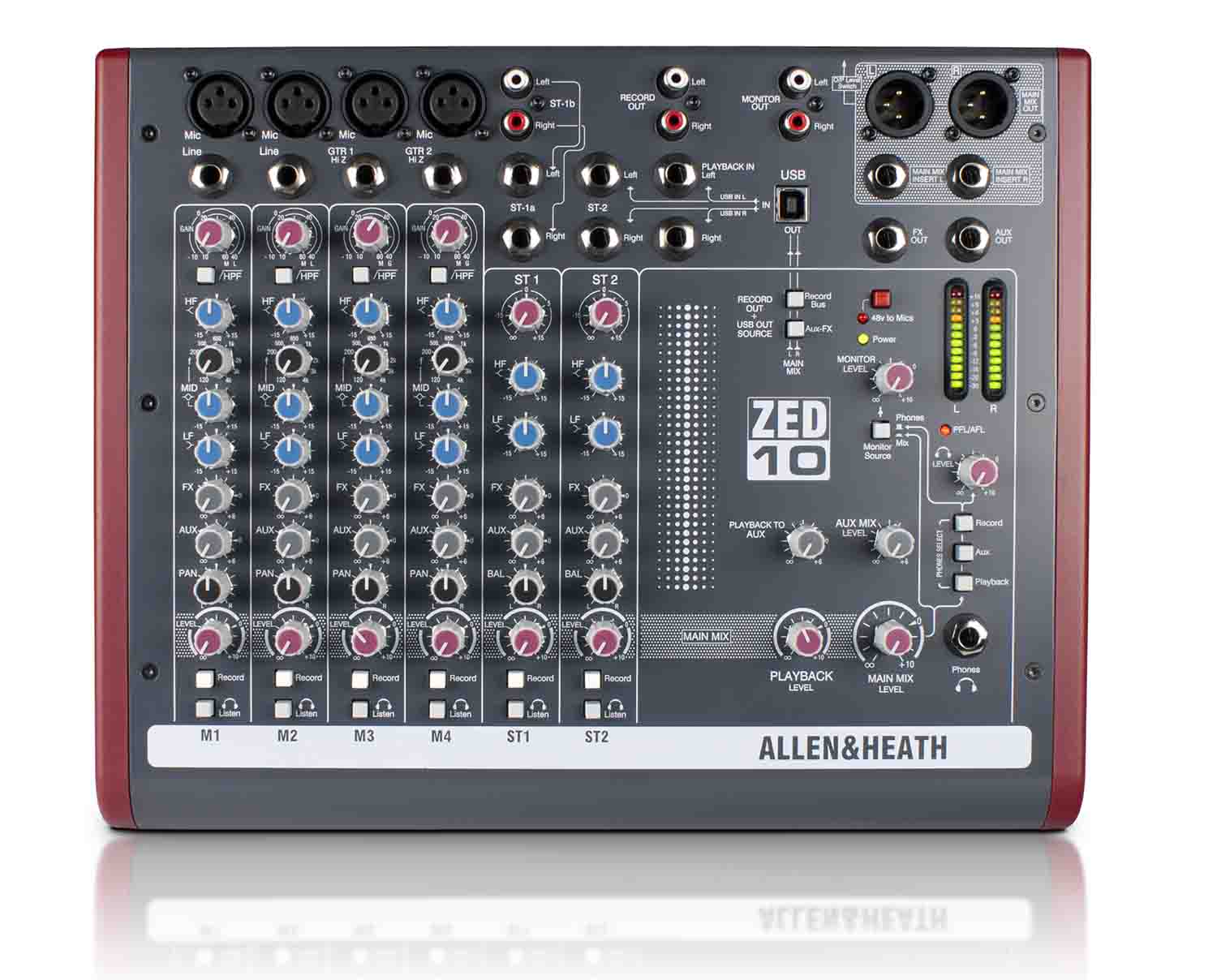 Allen & Heath ZED-10 Multipurpose Small Band Mixer for Live Sound and Recording - Hollywood DJ