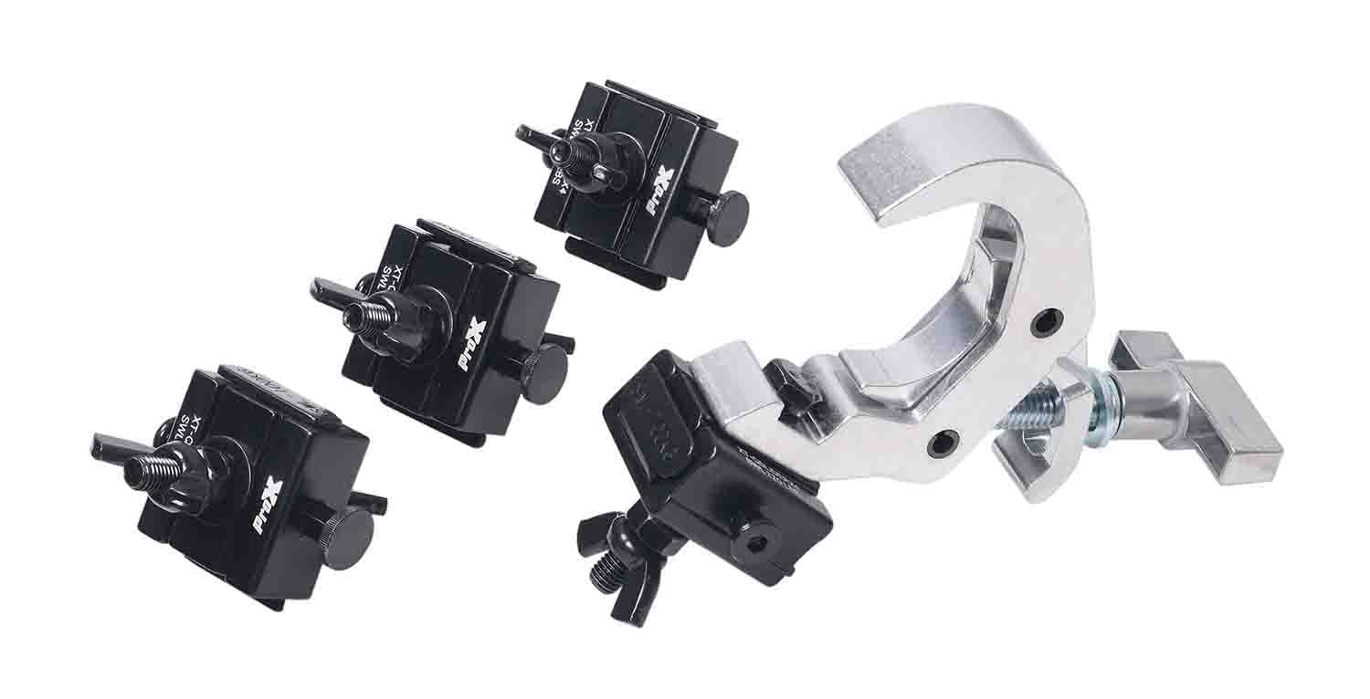 ProX XT-QSLIDERX4 Set of 4 Quick Release Sliding Truss Clamp Mounting Adapters ideal for Fastening Moving Heads - Hollywood DJ