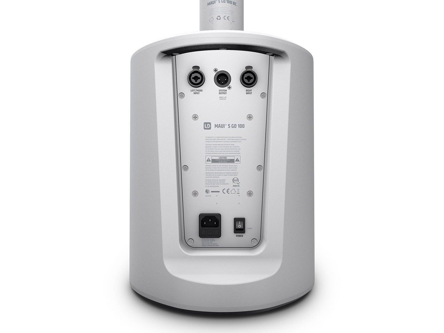 LD Systems MAUI 5 GO 100 W Ultra-portable Battery-powered Column PA System - White (3200 mAh Version) - Hollywood DJ