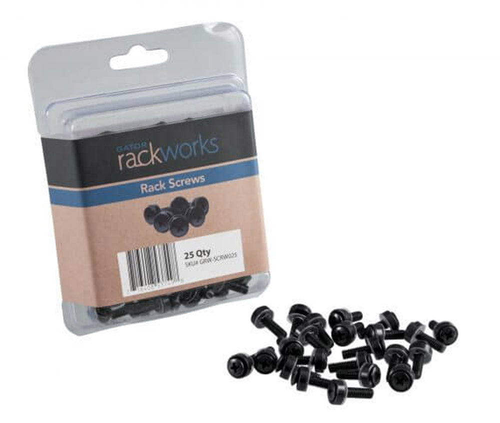 Gator Cases GRW-SCRW025, Rackworks Rack Screws and Washers - 25 pack - Hollywood DJ