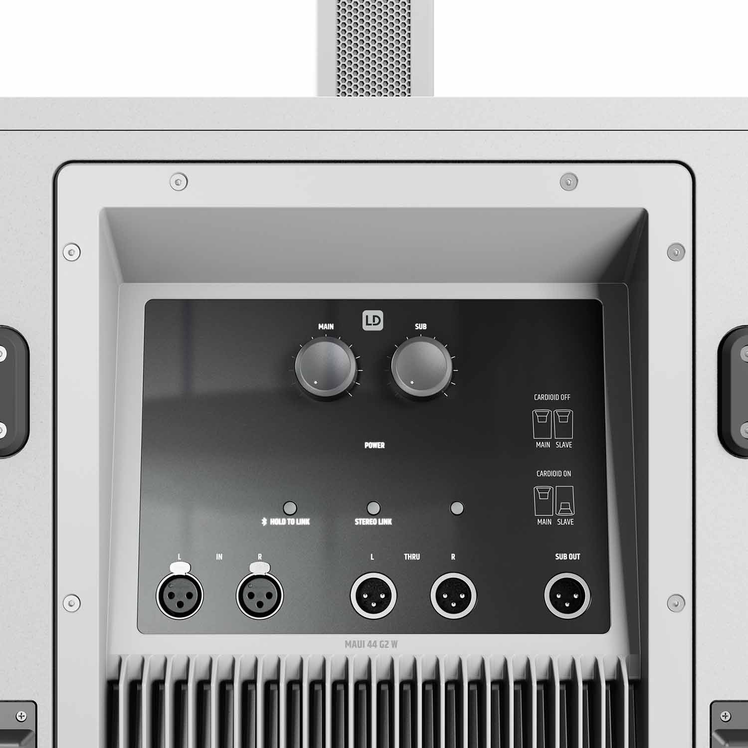 LD System MAUI 44 G2 W Cardioid Powered Column Loudspeaker - White - Hollywood DJ