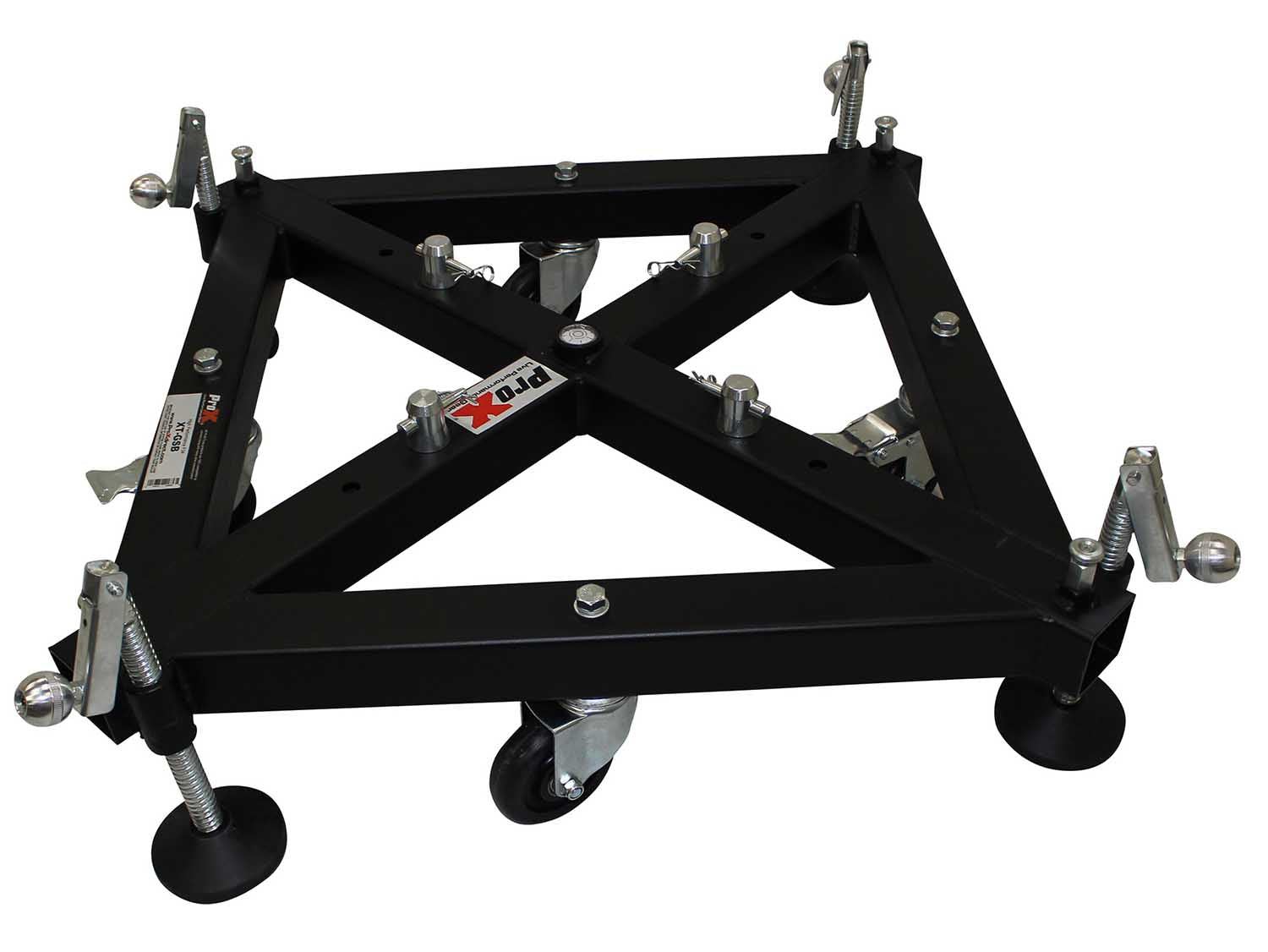 ProX XT-GSB MK2 Universal Truss Ground Support on Wheels with Leveling Jacks for F34 and F44 - Hollywood DJ