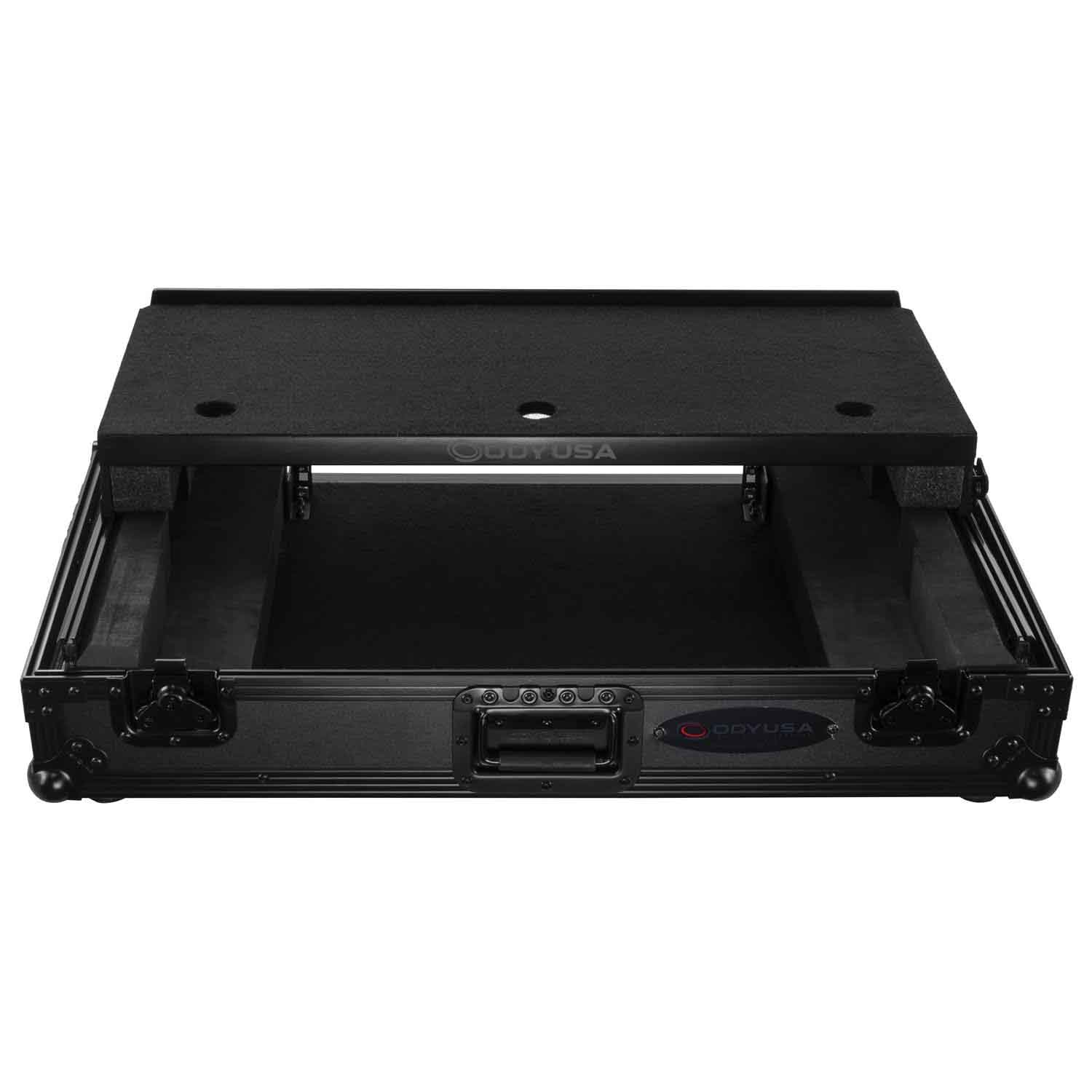 Odyssey FZGSRANEONEW1BL DJ Flight Case for Rane One with 1U Rack Space and Glide Platform - Black - Hollywood DJ