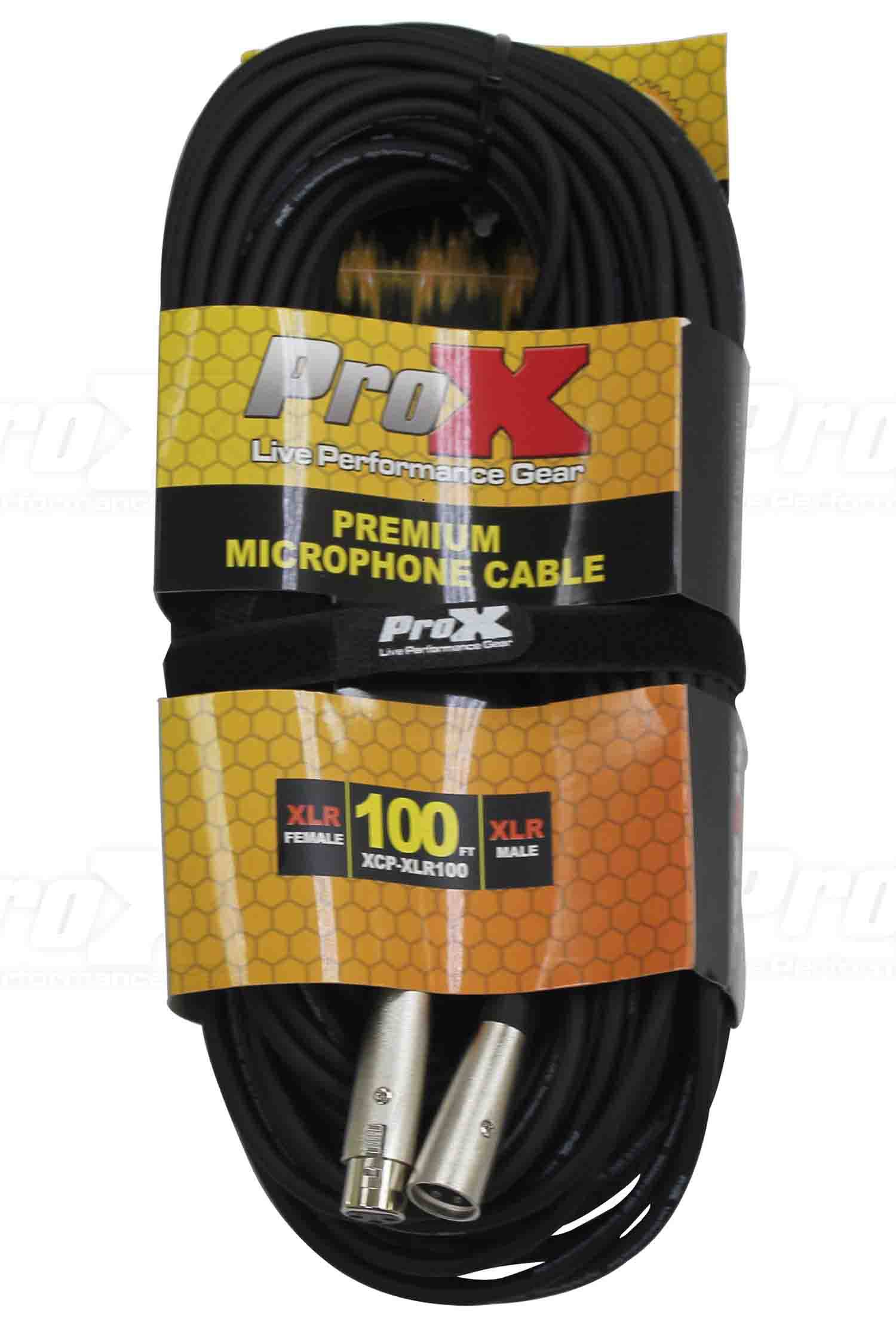 Prox XCP-XLR100 Balanced XLR3-F to XLR3-M Premium Audio Microphone Cable - 100 Feet - Hollywood DJ