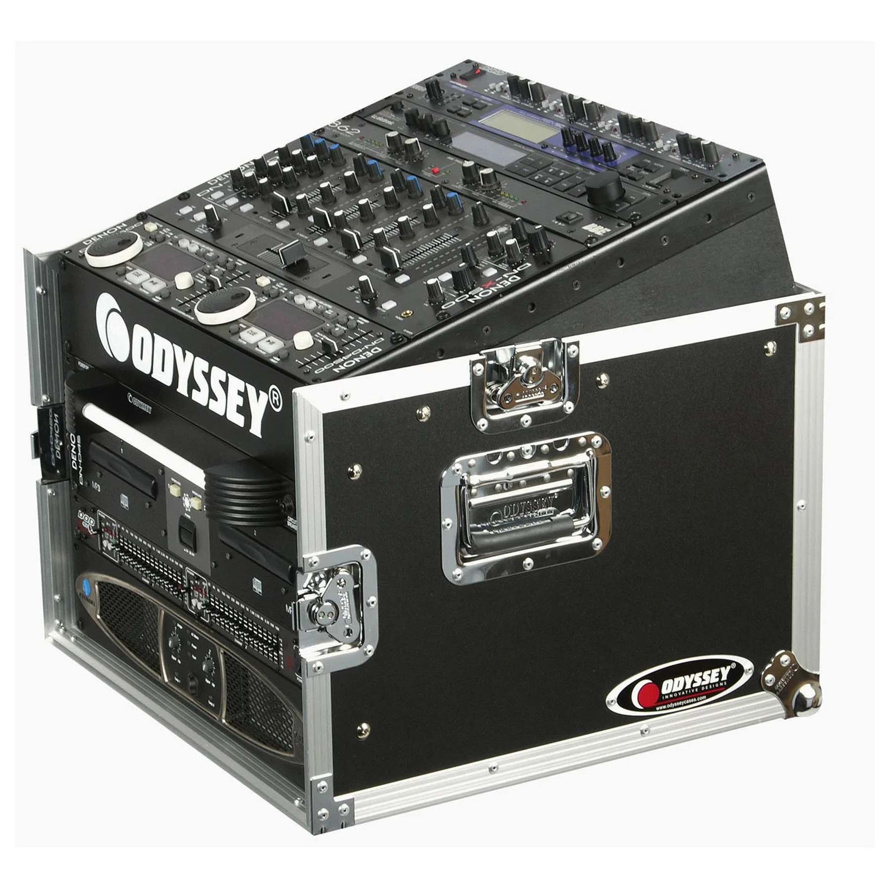 Odyssey FZ1006 10U Top Slanted 6U Vertical Pro Combo Rack | Open Box - Hollywood DJ