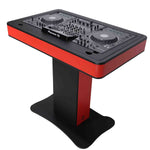ProX XZF-DJCTRBCASE Control Tower DJ Booth with Laptop Arm and Road Cases for Pioneer XDJ-XZ, DDJ-1000 SRT, RANE ONE, and SX3 - Red Black Finish - Hollywood DJ