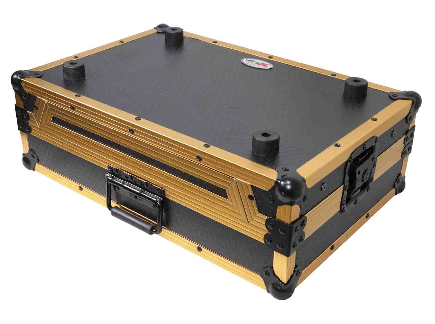 B-Stock: ProX X-DDJSB3 LT GLD LED, ATA Flight Case for Pioneer DDJ-FLX4, DDJ-SB3 and DDJ-400 Digital Controller with Sliding Laptop Shelf - Gold Black Finish - Hollywood DJ