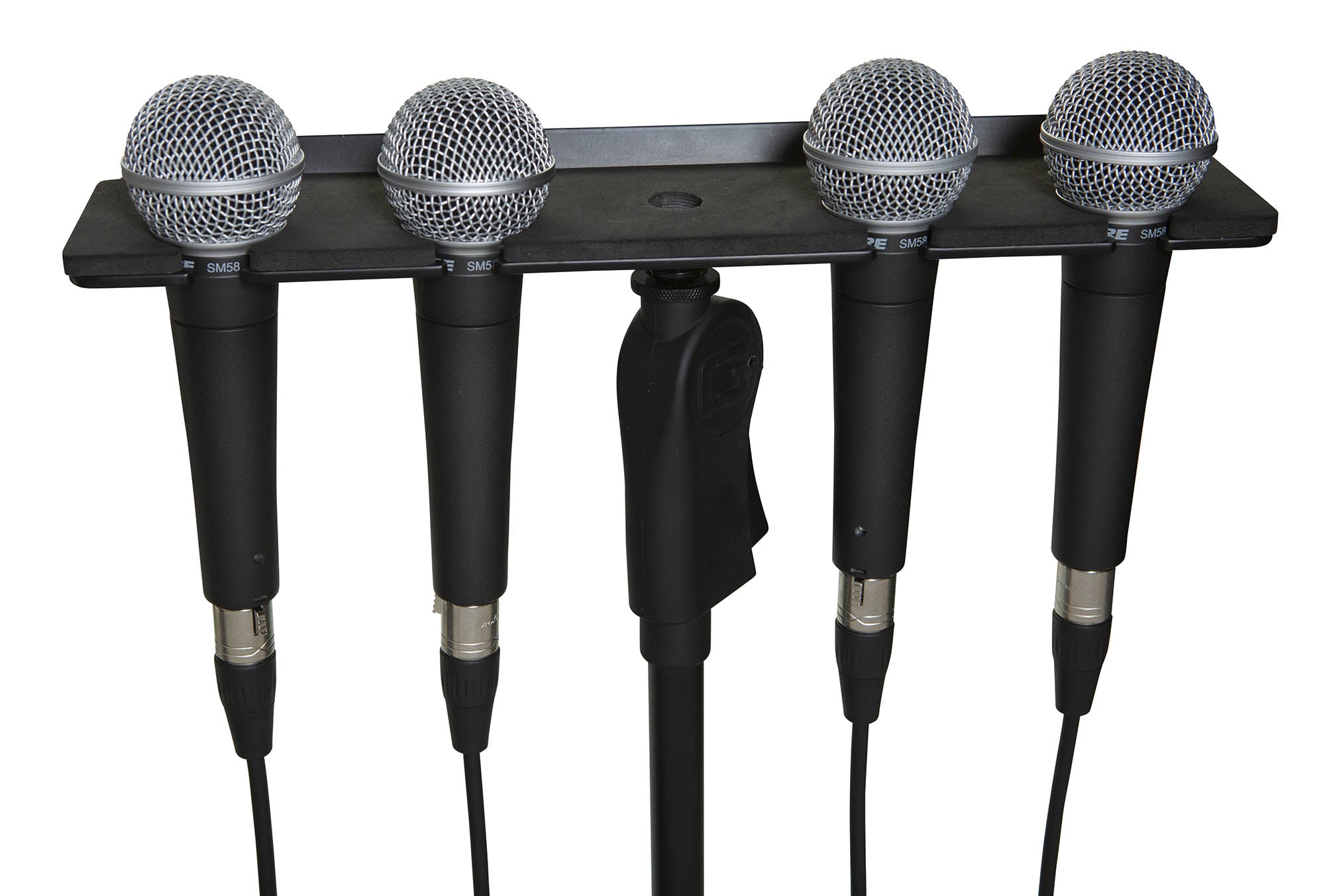 Gator Frameworks GFW-MIC-4TRAY Multi Mic Holder Ð Four (4) Mics - Hollywood DJ