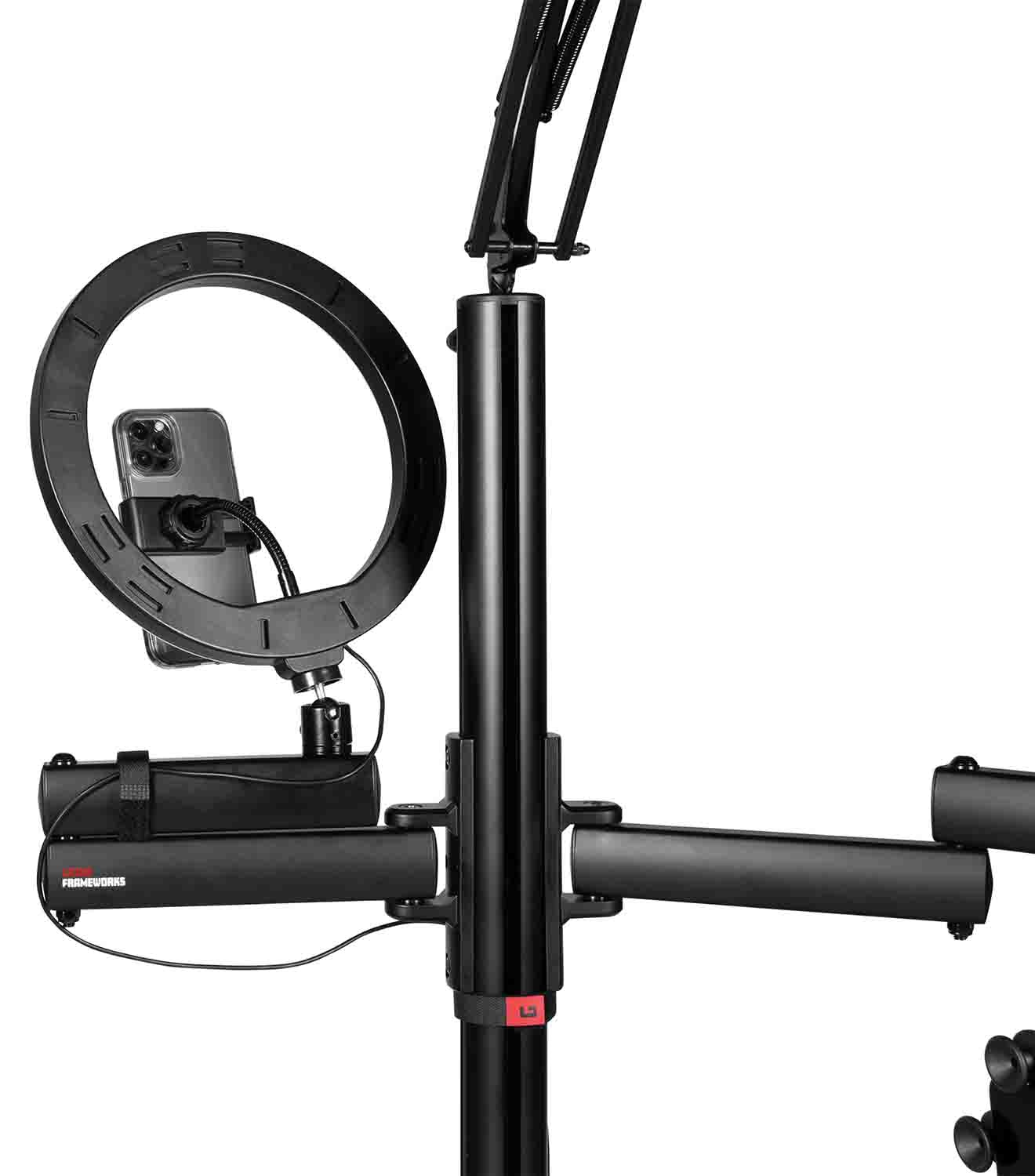 Gator GFW-ID-CREATORTREE Frameworks ID Series All in One Content Creator Tree with Light Microphone and Camera Attachments - Hollywood DJ