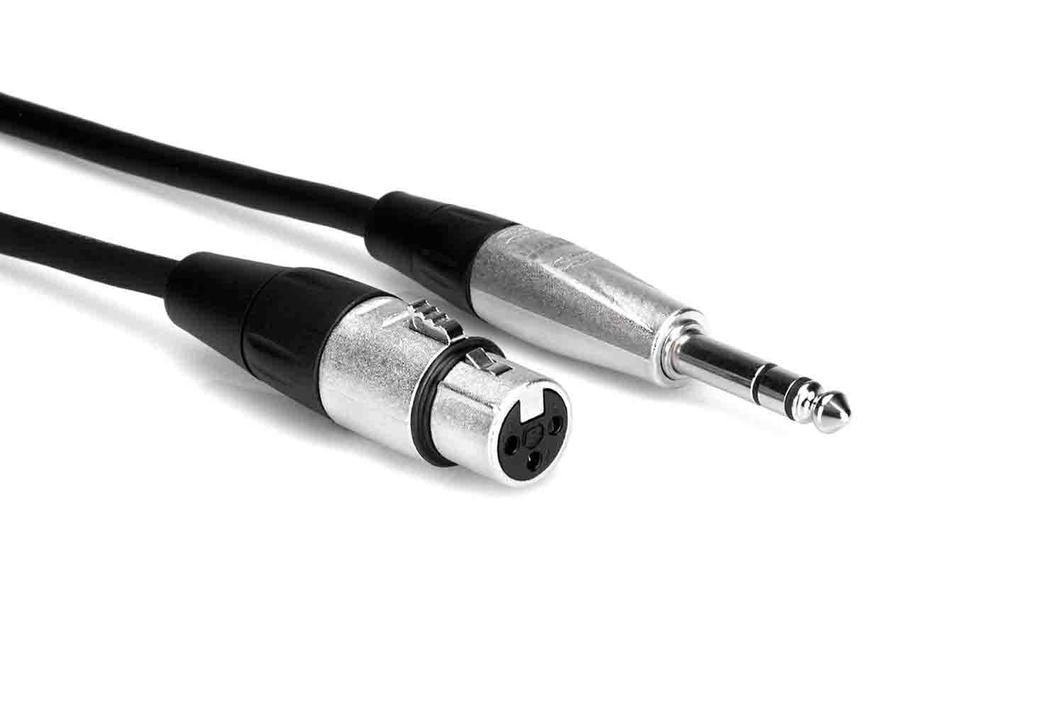 Hosa HXS-005 Pro Balanced Interconnect Cable, REAN XLR3F to 1/4 in TRS - 5 Feet - Hollywood DJ