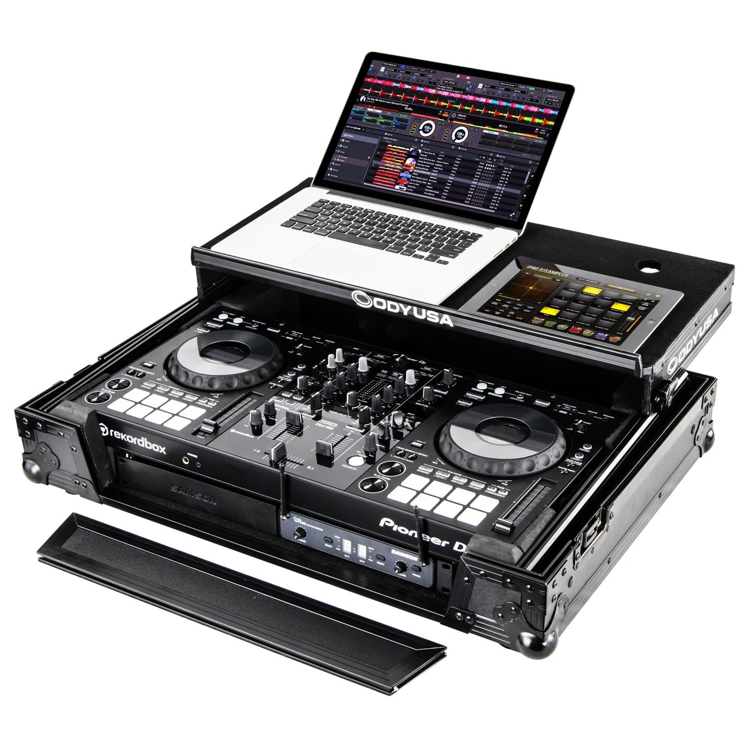 B-Stock: Odyssey FZGSPIXDJRR1BL Flight Case for Pioneer XDJ-RR DJ System with Bottom 1U Rack Space and Glide Platform - Black - Hollywood DJ