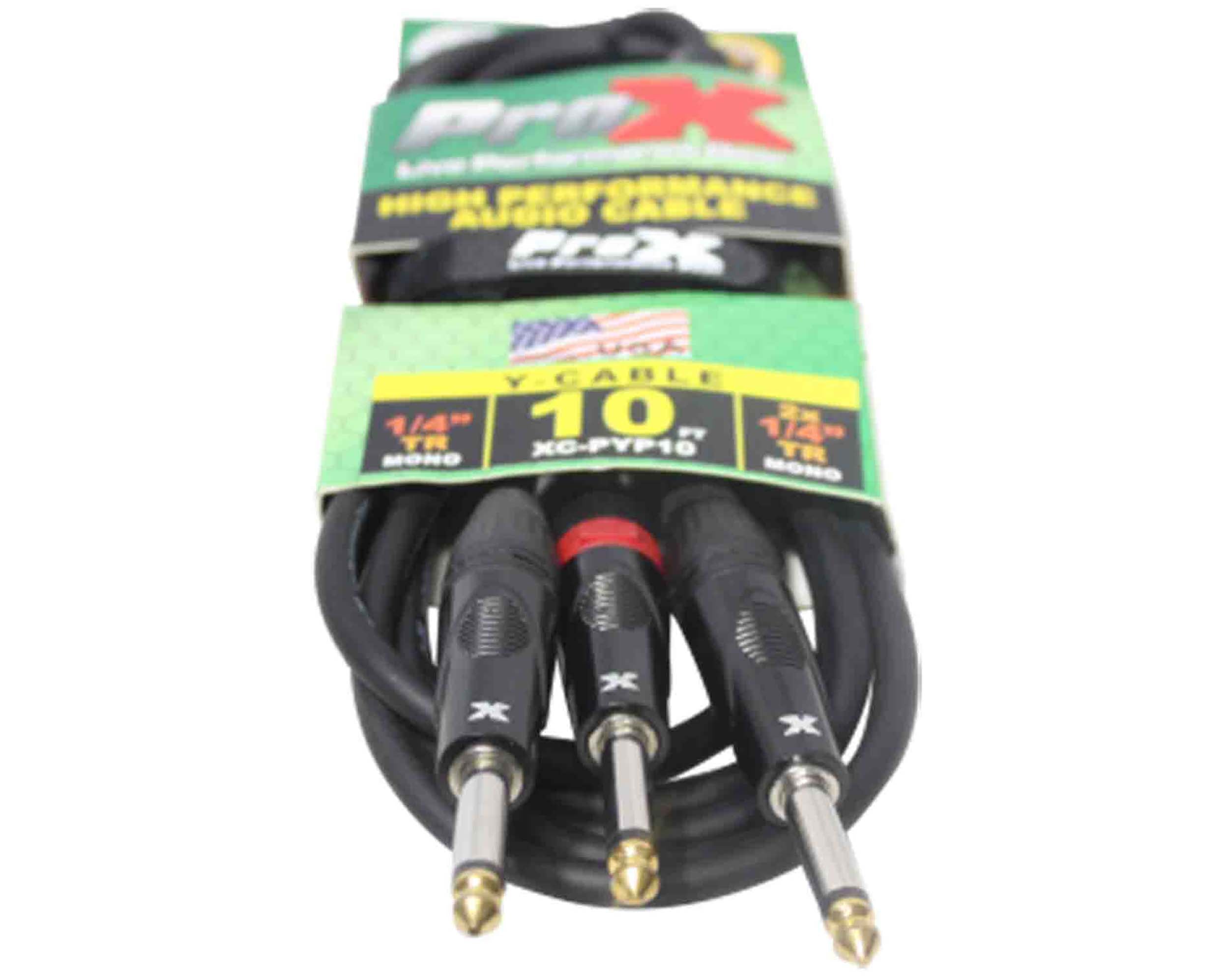 Prox XC-PYP10 1/4" TS-M to Dual 1/4" TS-M High Performance Audio Cable - 10 Feet by ProX Cases