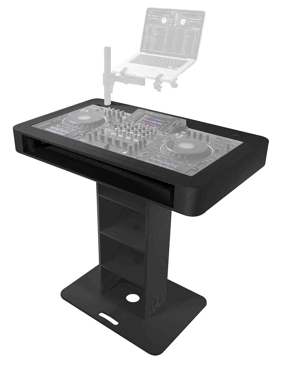 ProX XZF-DJCTBLCASE Control Tower DJ Stand with Laptop Arm, Travel Hard Cases - Black Finish - Hollywood DJ