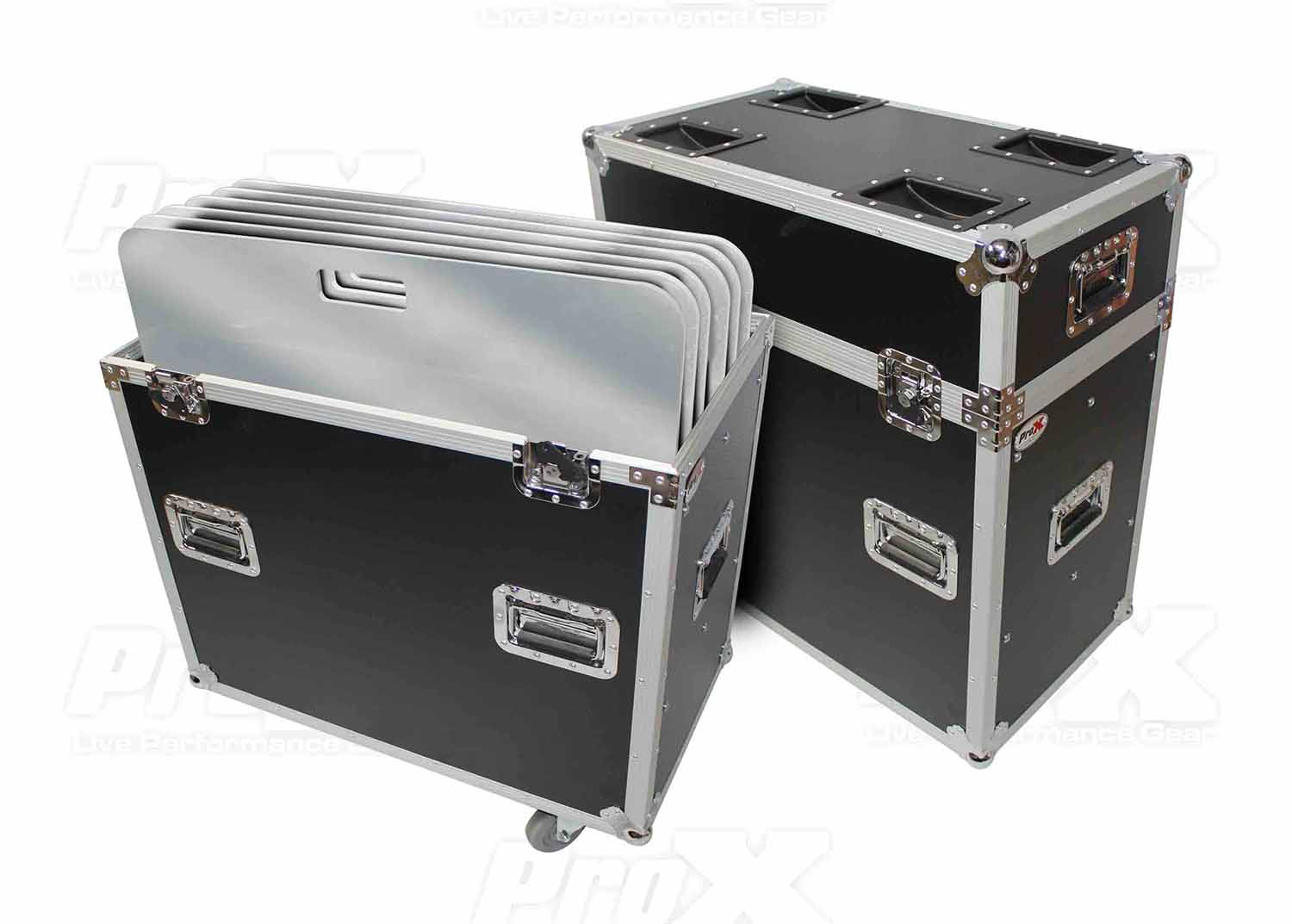 ProX XS-6XBP3030PACK Flight/Road Case With 6 Pieces Aluminum Base Plate (Package) - 30" x 30" - Hollywood DJ