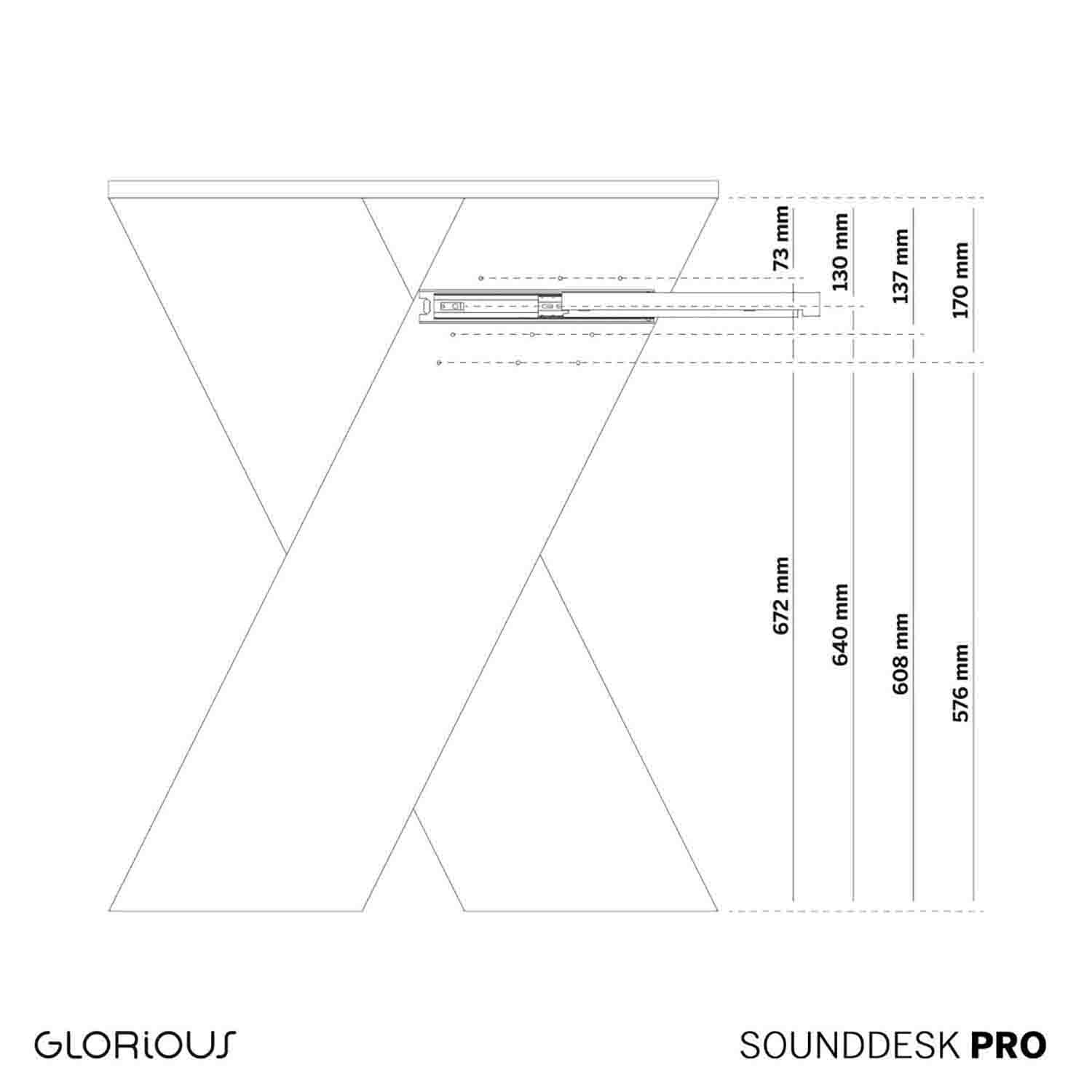 Glorious Sound Desk Pro for Professional Studio Workstation - White - Hollywood DJ