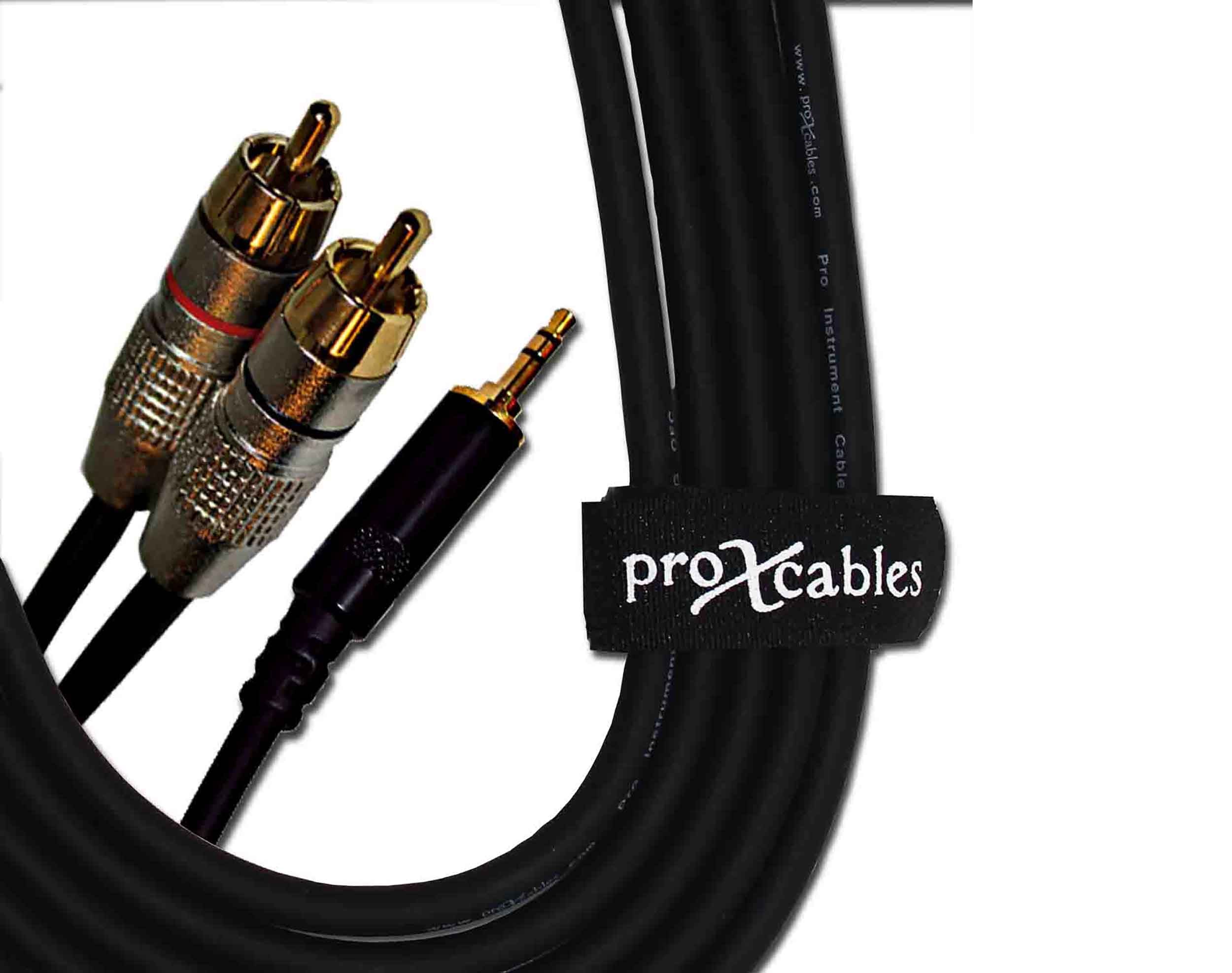 Prox XC-CMR15 Unbalanced 1/8" Mini TRS-M to Dual RCA-M High Performance Audio Cable - 15 Feet by ProX Cases