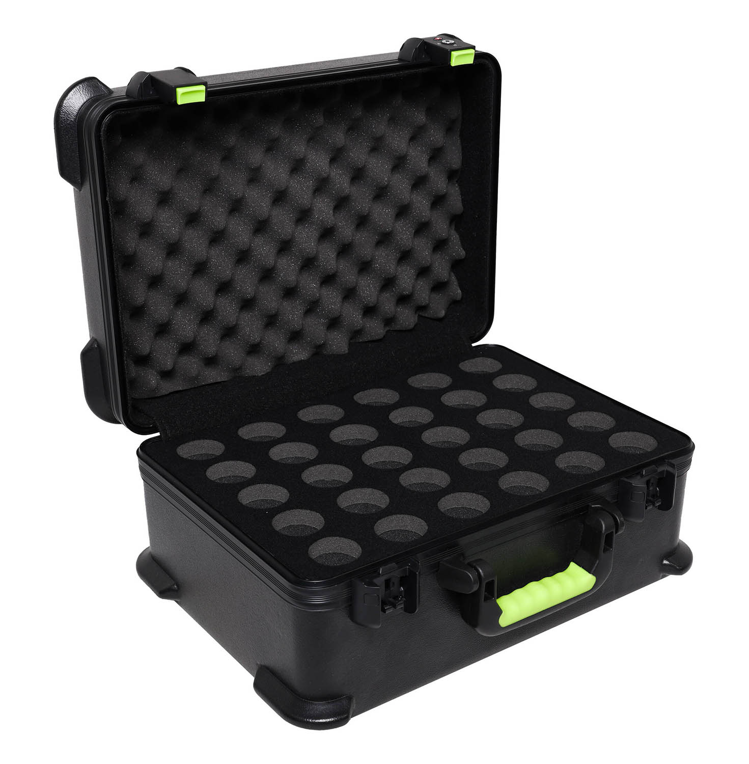 Shure MICCASE30 Molded Case with Drops for 30 Wired Microphones and TSA-Approved Latches - Hollywood DJ