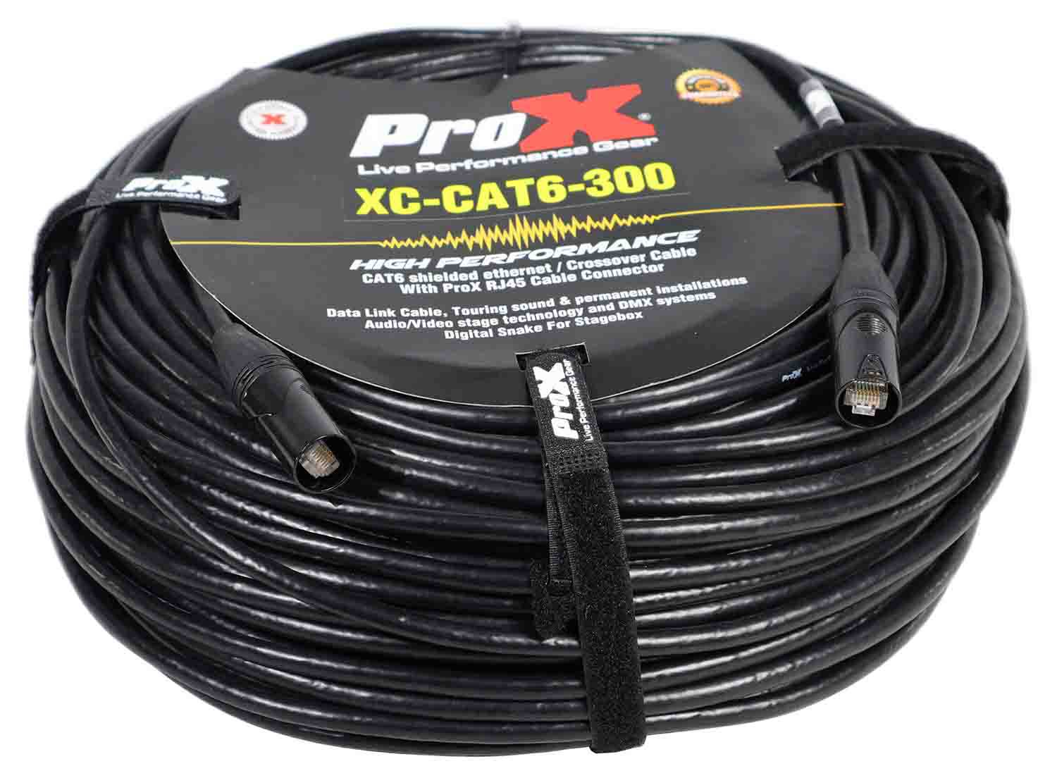 Prox XC-CAT6-300 STP Cat 6 Cable W-RJ45 for Network and Snake Box Connections - 300 Feet - Hollywood DJ