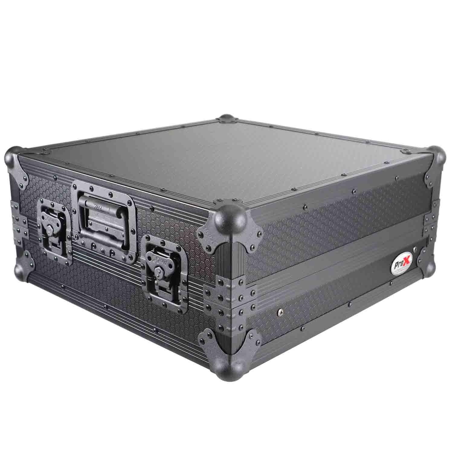 ProX XS-19MIXLTBL DJ Mixer Case, 10U Top Mount 19 Inch Slanted - Black on Black - Hollywood DJ