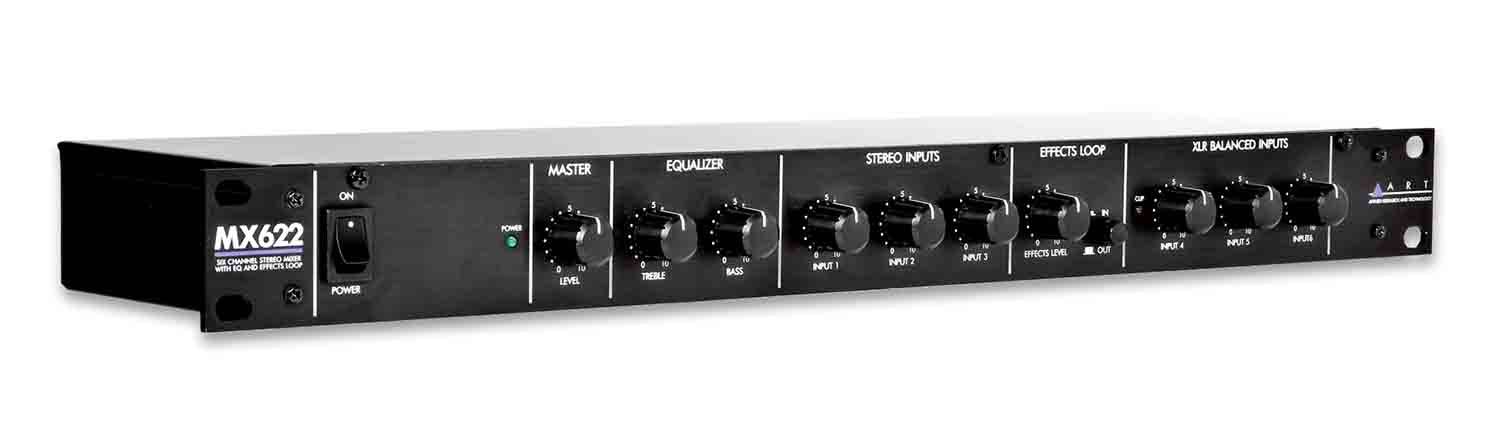 Art MX622 6-Channel 1U Stereo Mixer with EQ/EFX Loop - Hollywood DJ