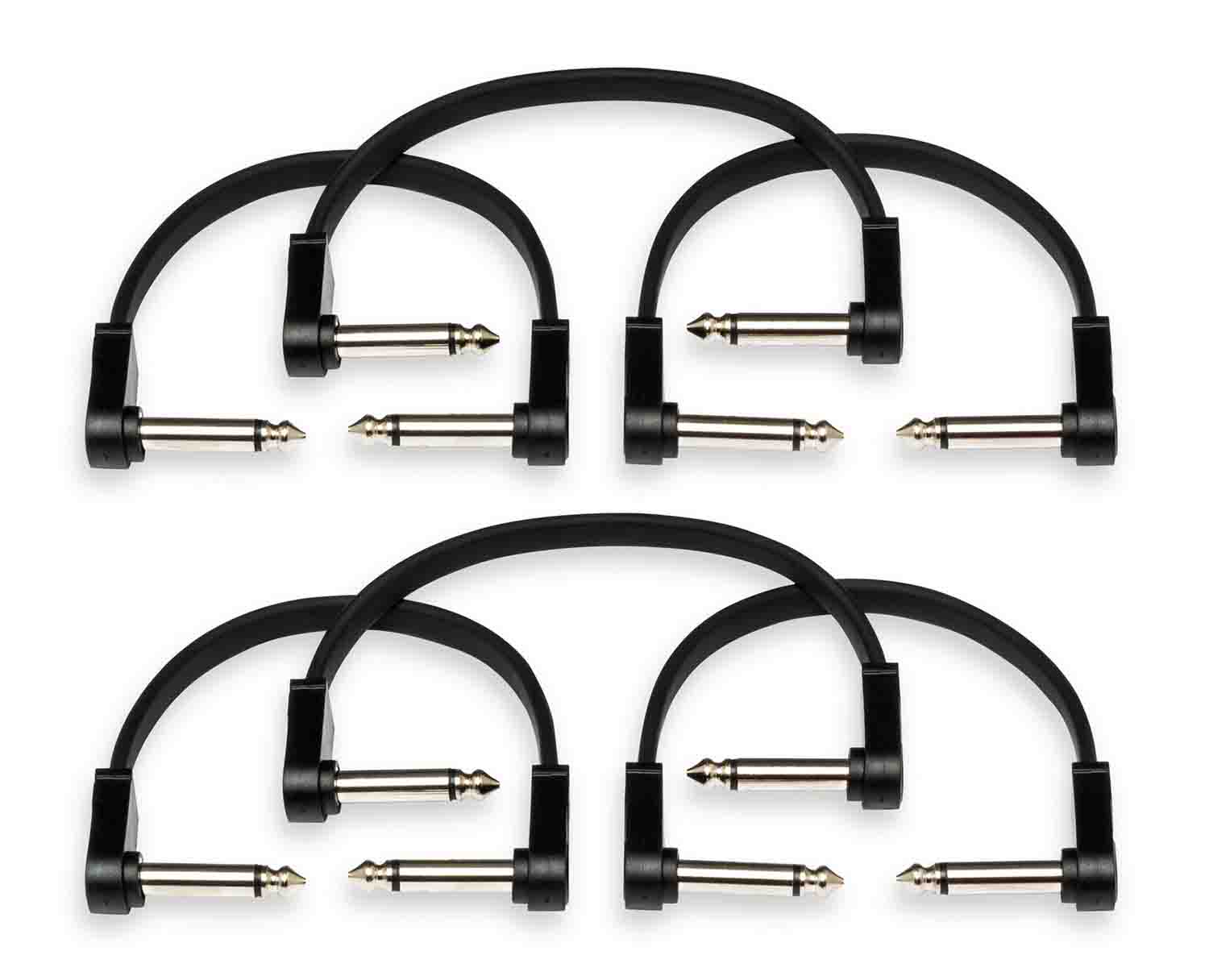 Hosa CFP-606 Flat Guitar Pedalboard Patch Cable - (6 in, 6 Pack) - Hollywood DJ