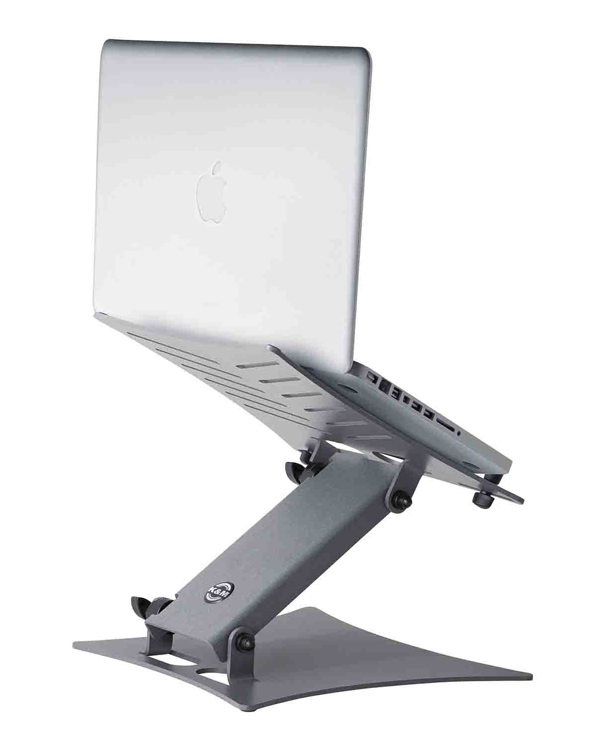 K&M 12195 Foldable Laptop Stand - Gray- Hollywood DJ