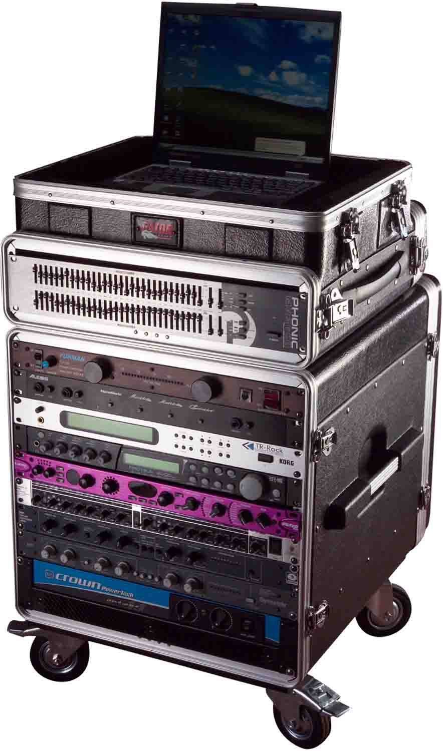 Gator Cases GRC-BASE-10, 10U ATA Molded PE Rack Base with Casters - Hollywood DJ