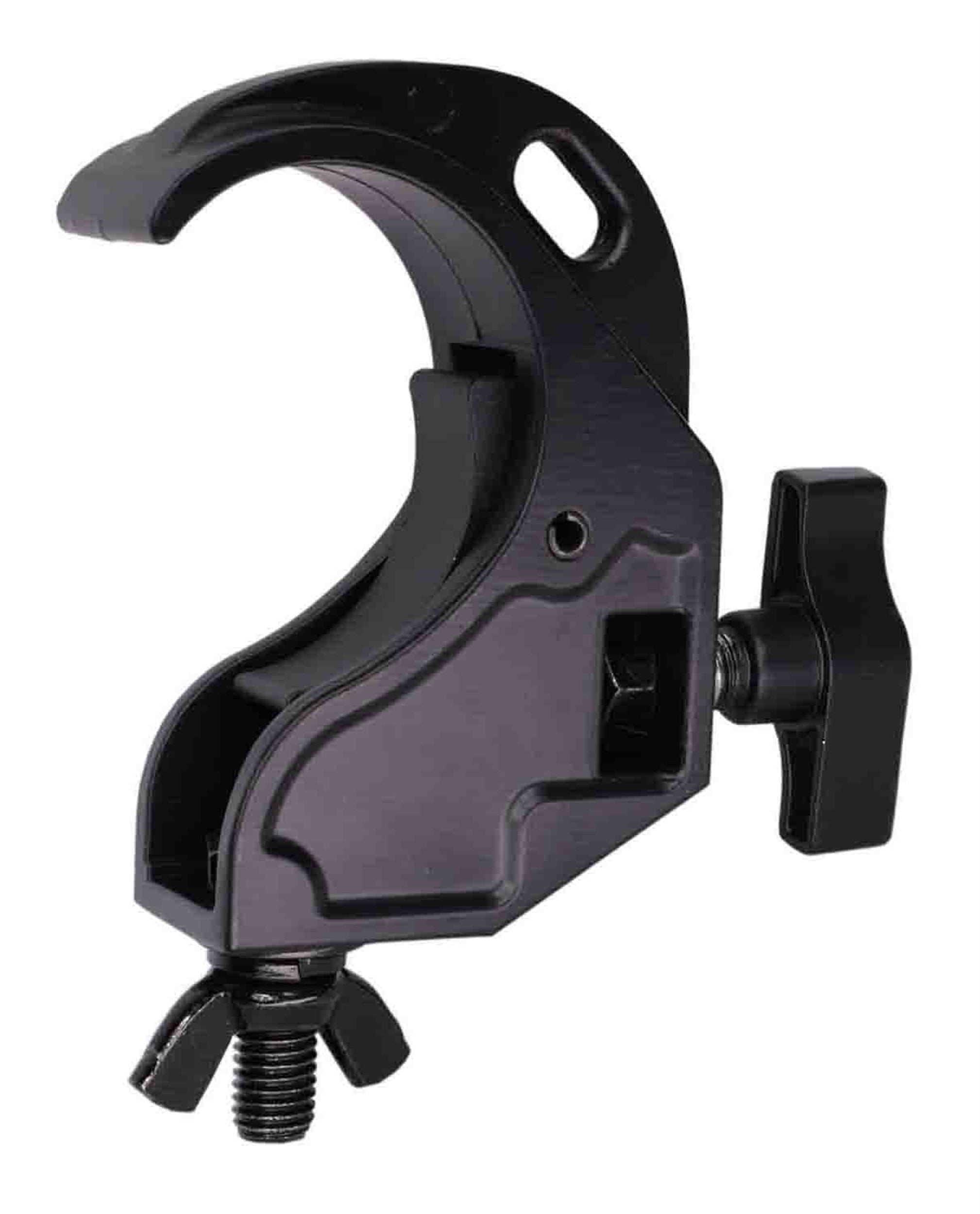 ProX T-C16H-BLK Hook Style Snap Clamp 44 lbs Capacity Black Powder Coated Finish - Hollywood DJ