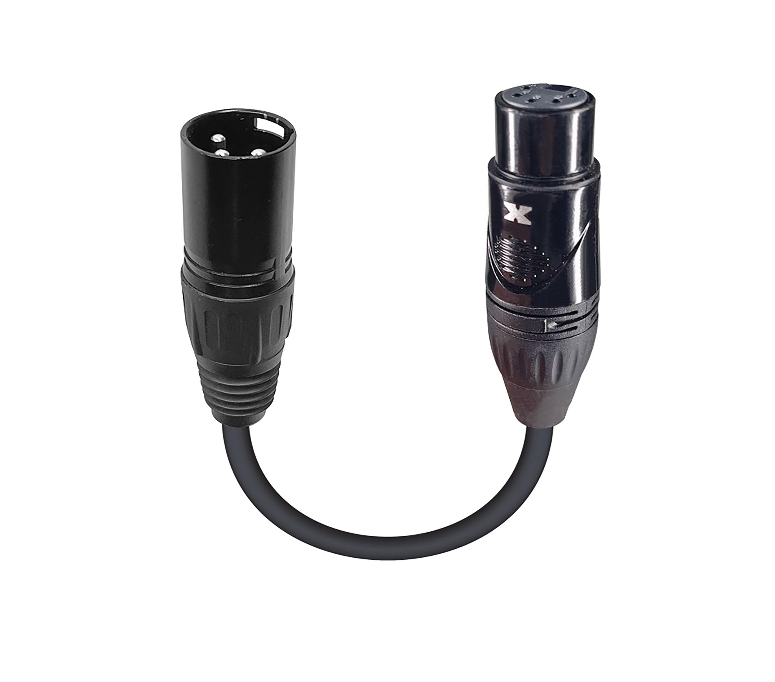 ProX XC-DMX3M5F 6" Male XLR-3 to Female XLR-5 DMX Cable Adapter by ProX Cases