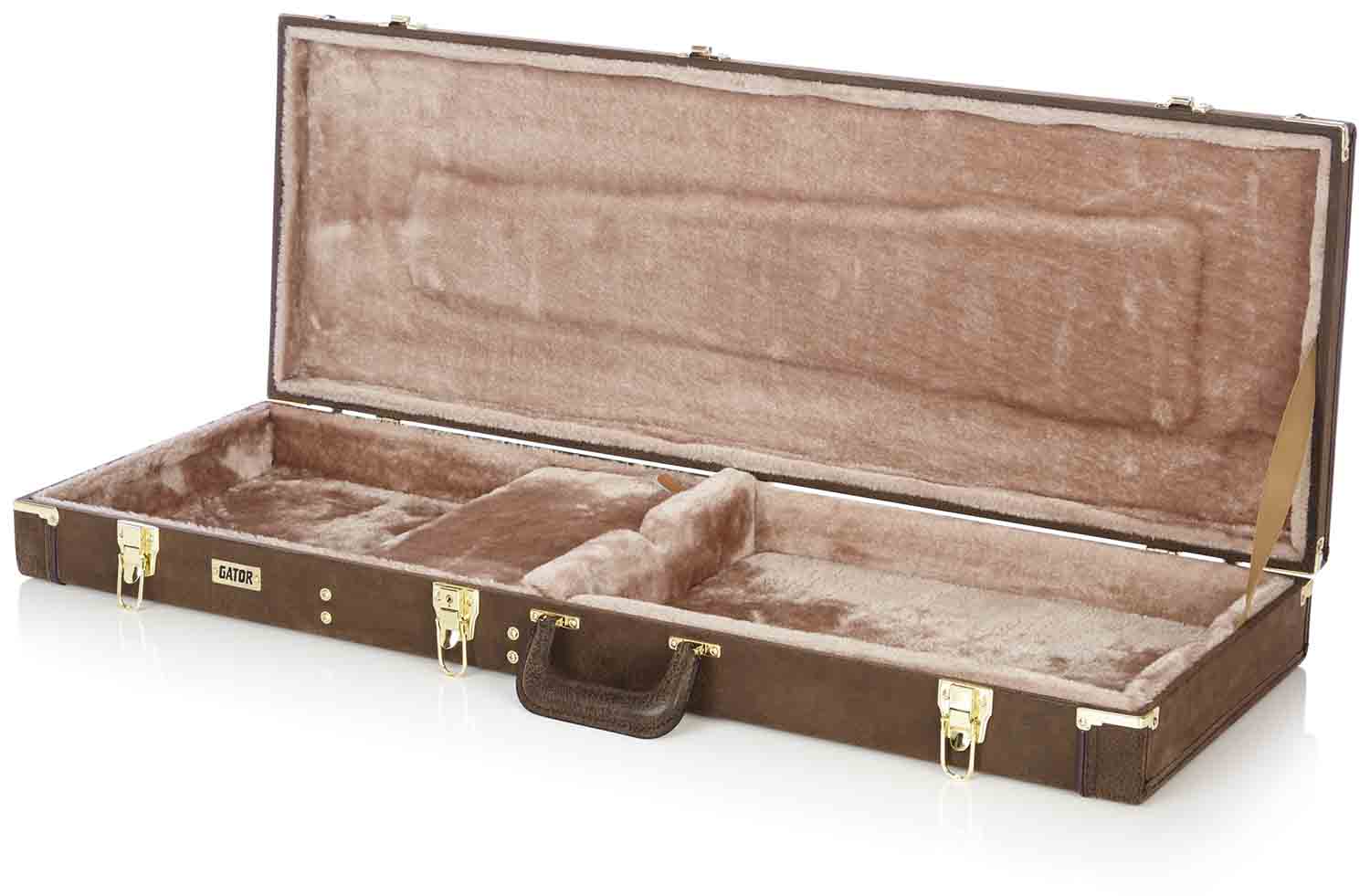Gator Cases GW-ELECT-VIN Deluxe Wood Case for Electric Guitars - Vintage Brown - Hollywood DJ